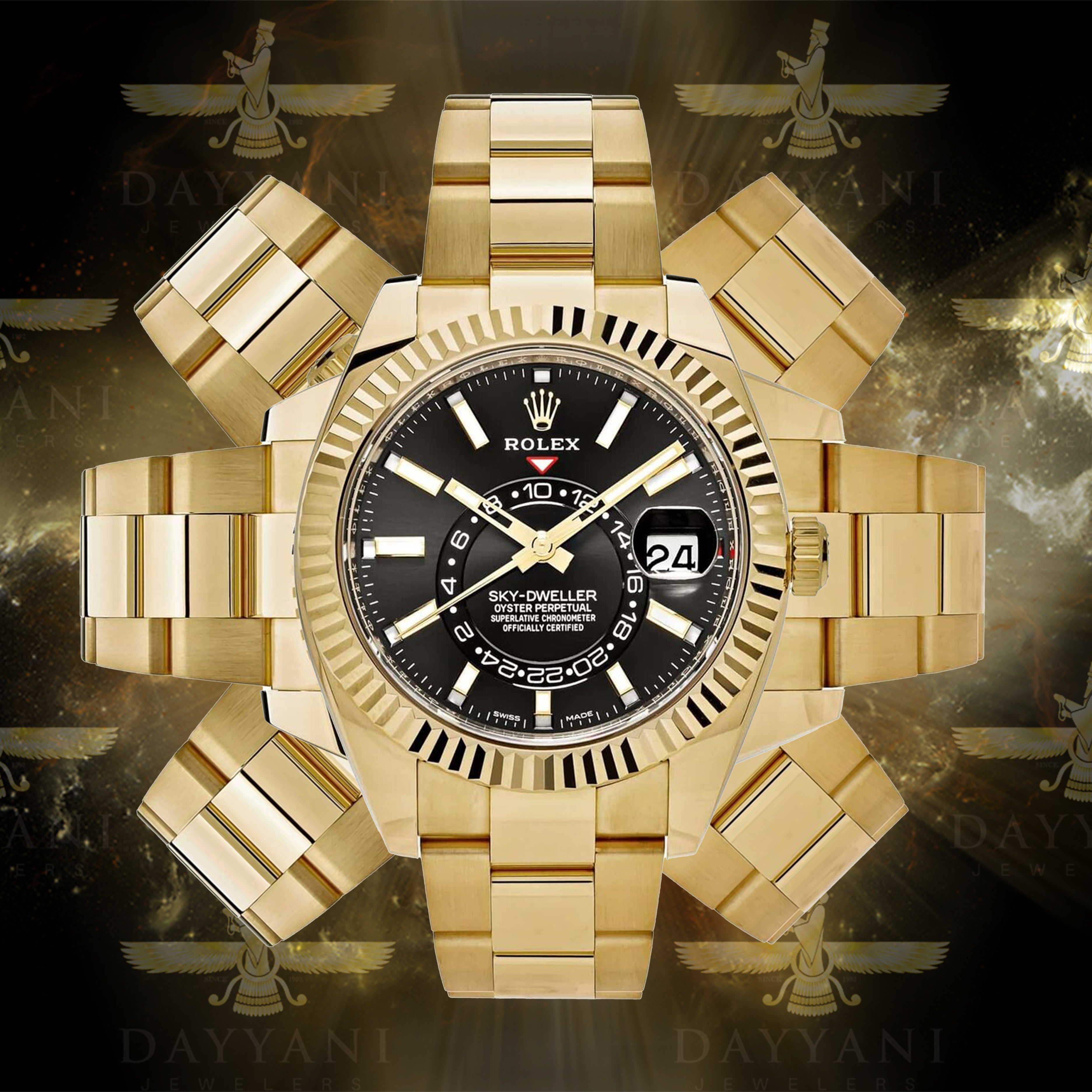 Gold skydweller spinning