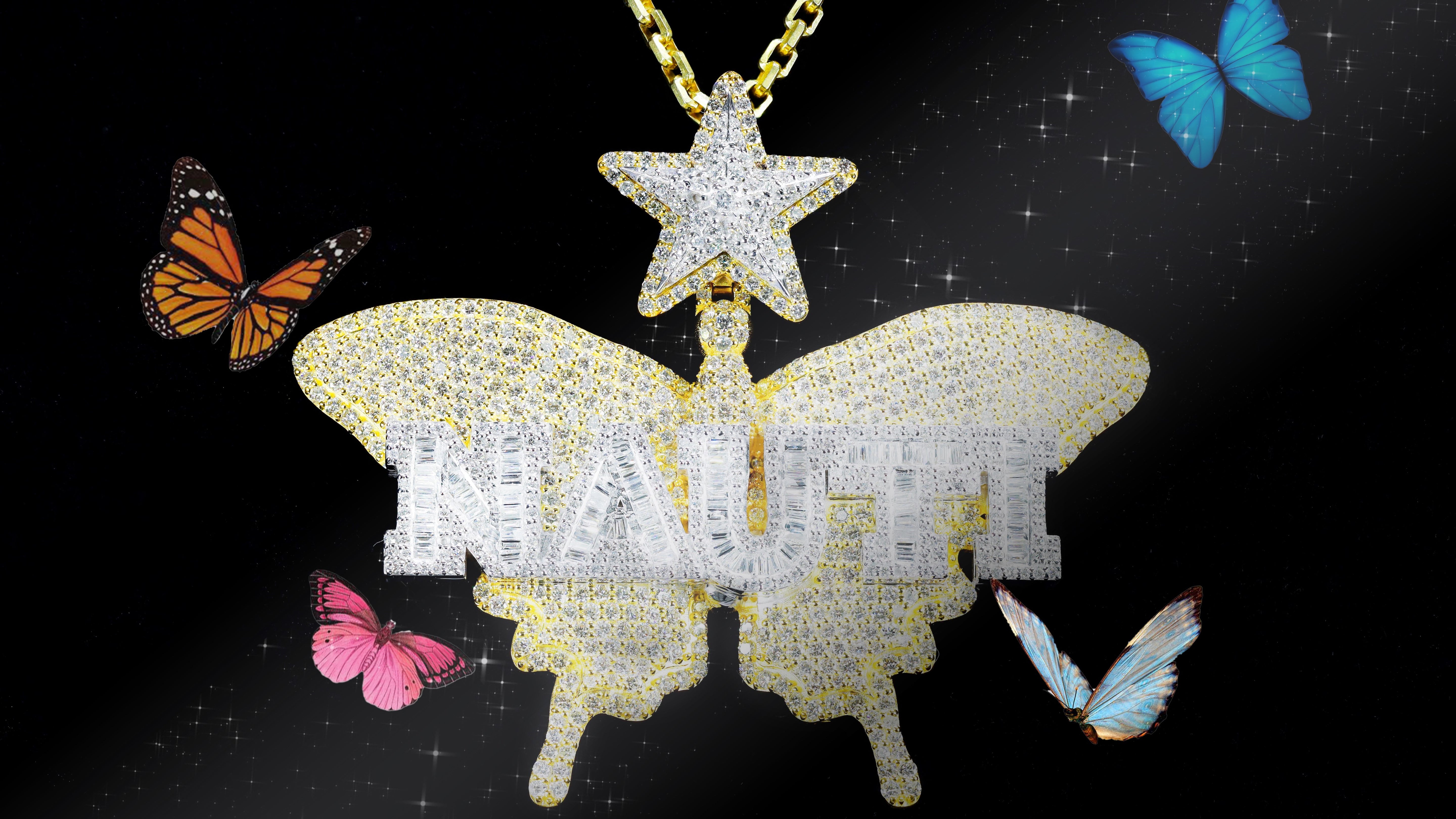 Natural Diamond Pendants - Custom Nauti Butterfly Pendant - Dayyani Jewelers