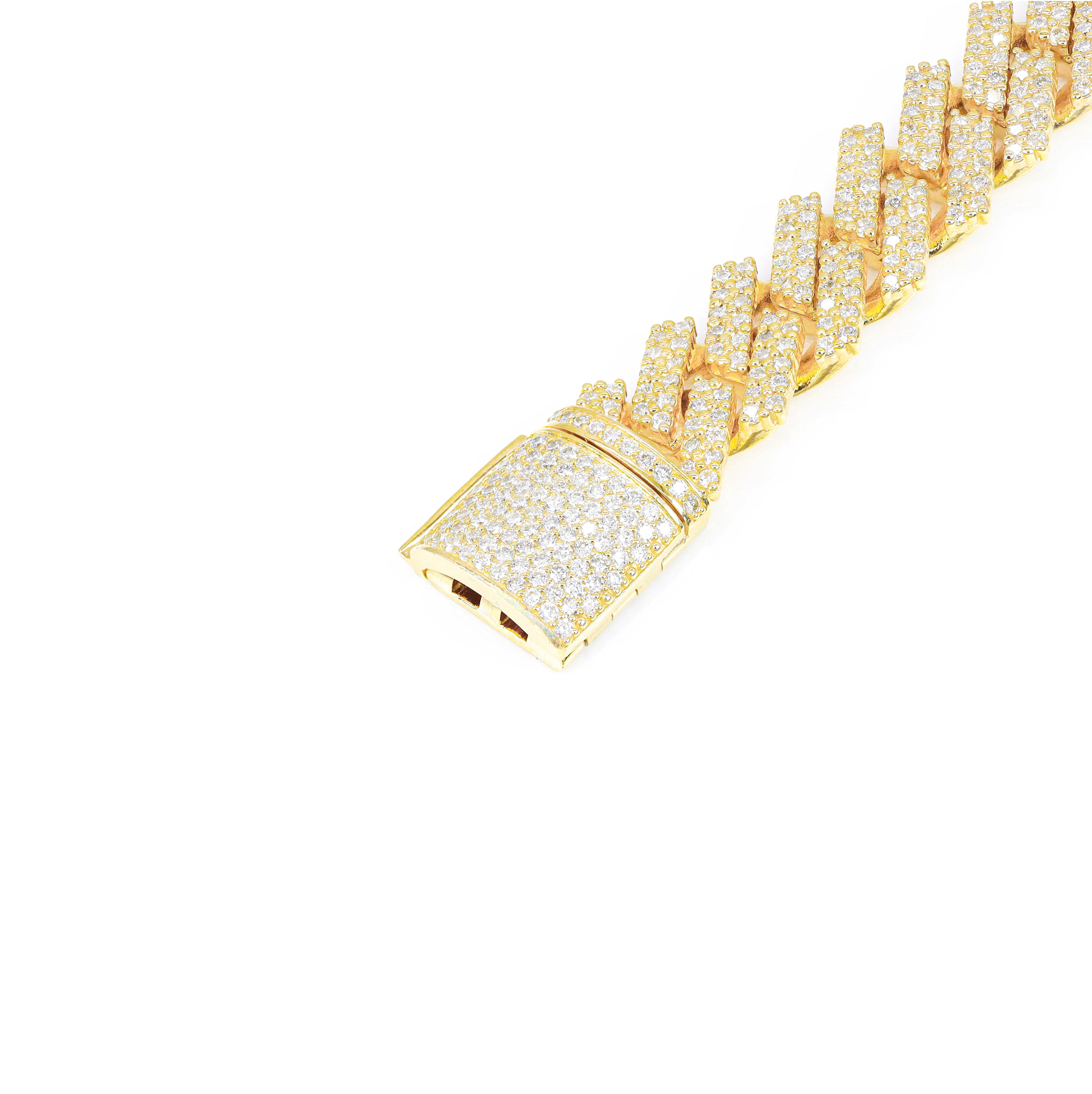 12.5mm Jagged Diamond Cuban Link Bracelet