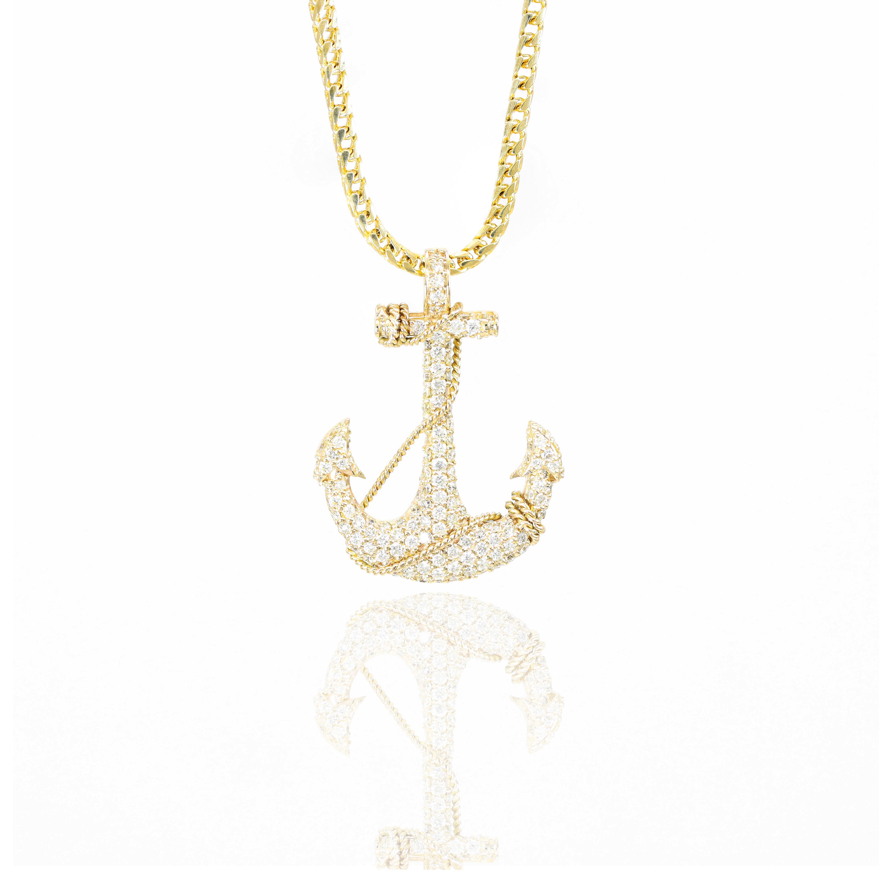 Diamond Anchor Pendant