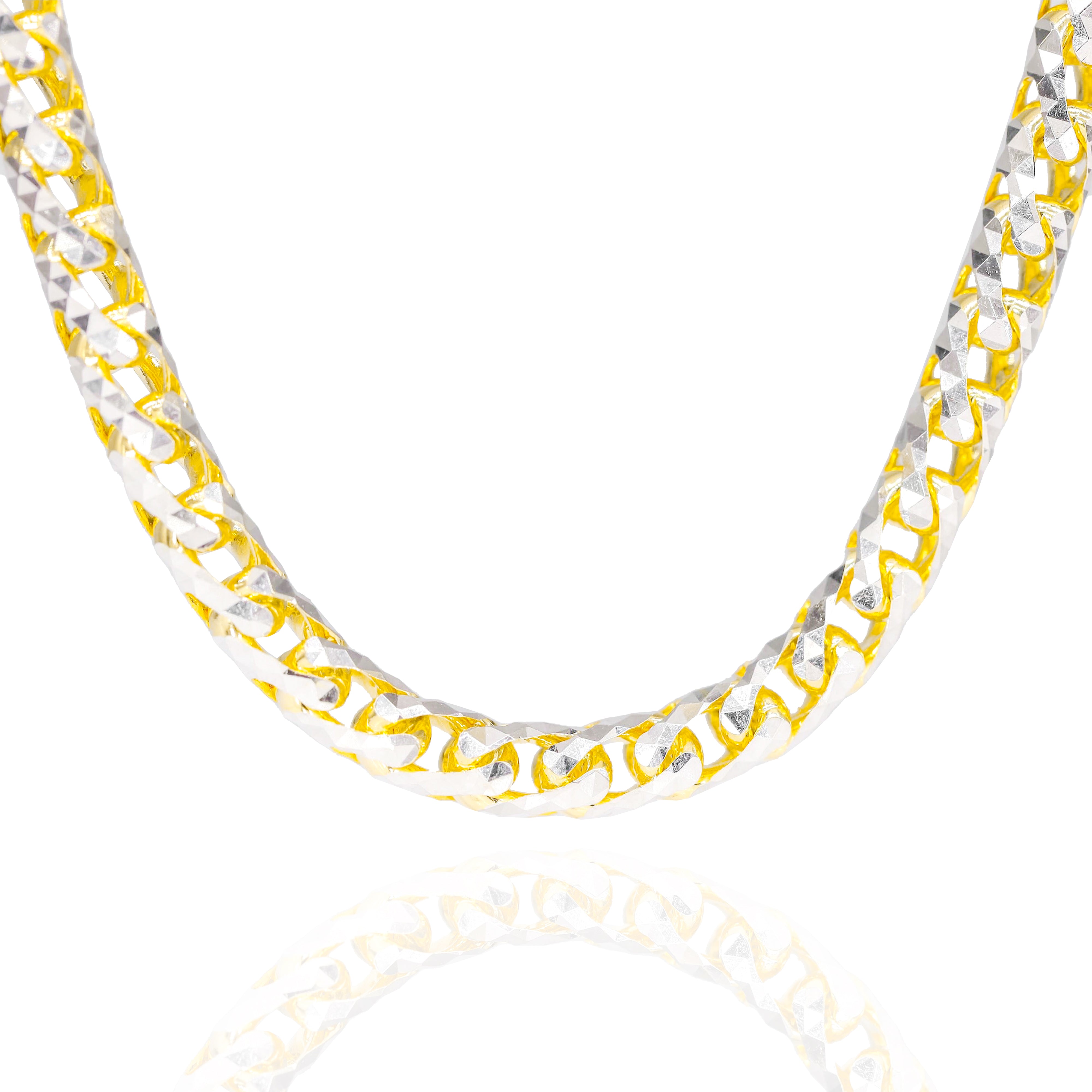14KT Solid Prism Cut Franco Gold Chain