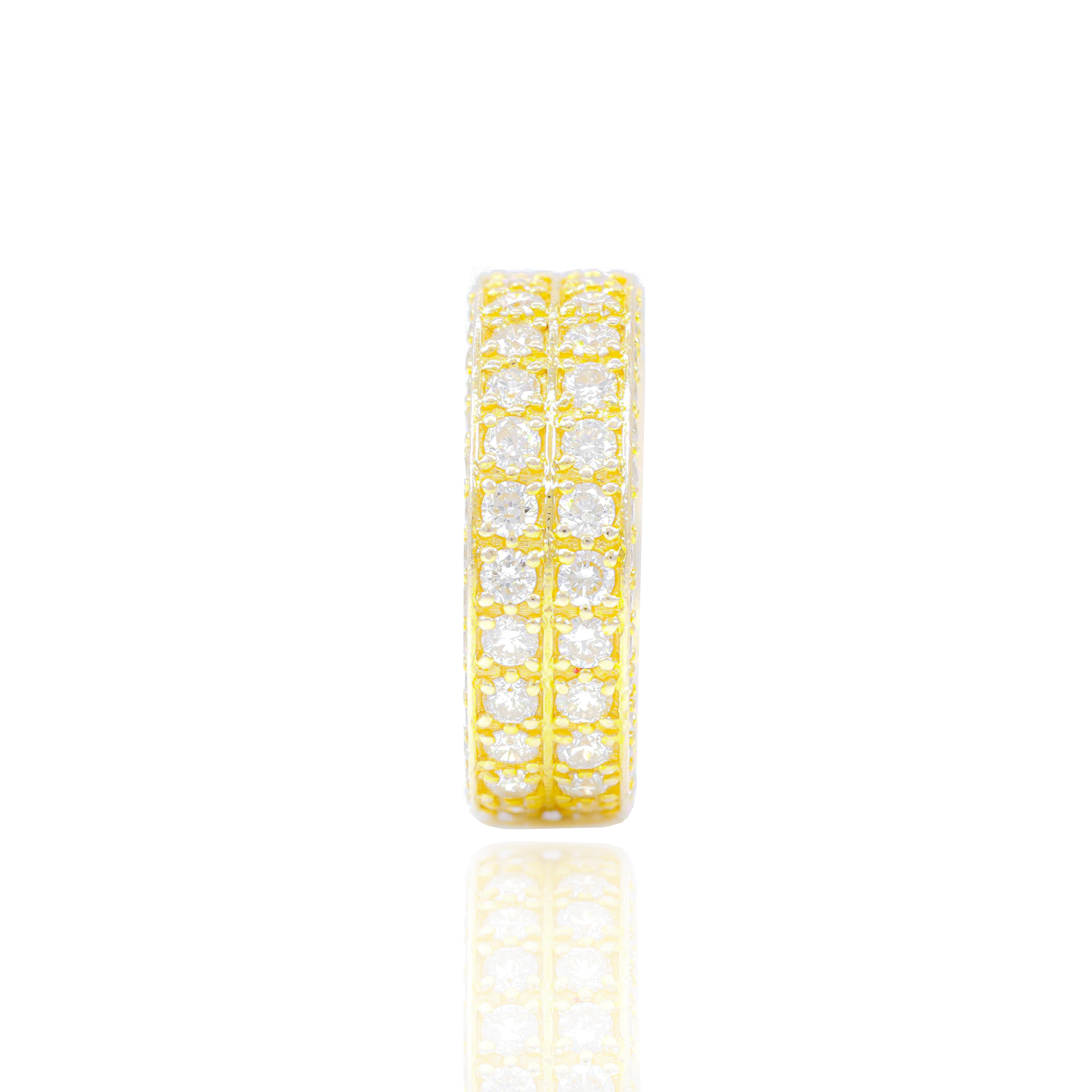 Two Row Diamond Eternity Band w/ Diamond on Inner Shank