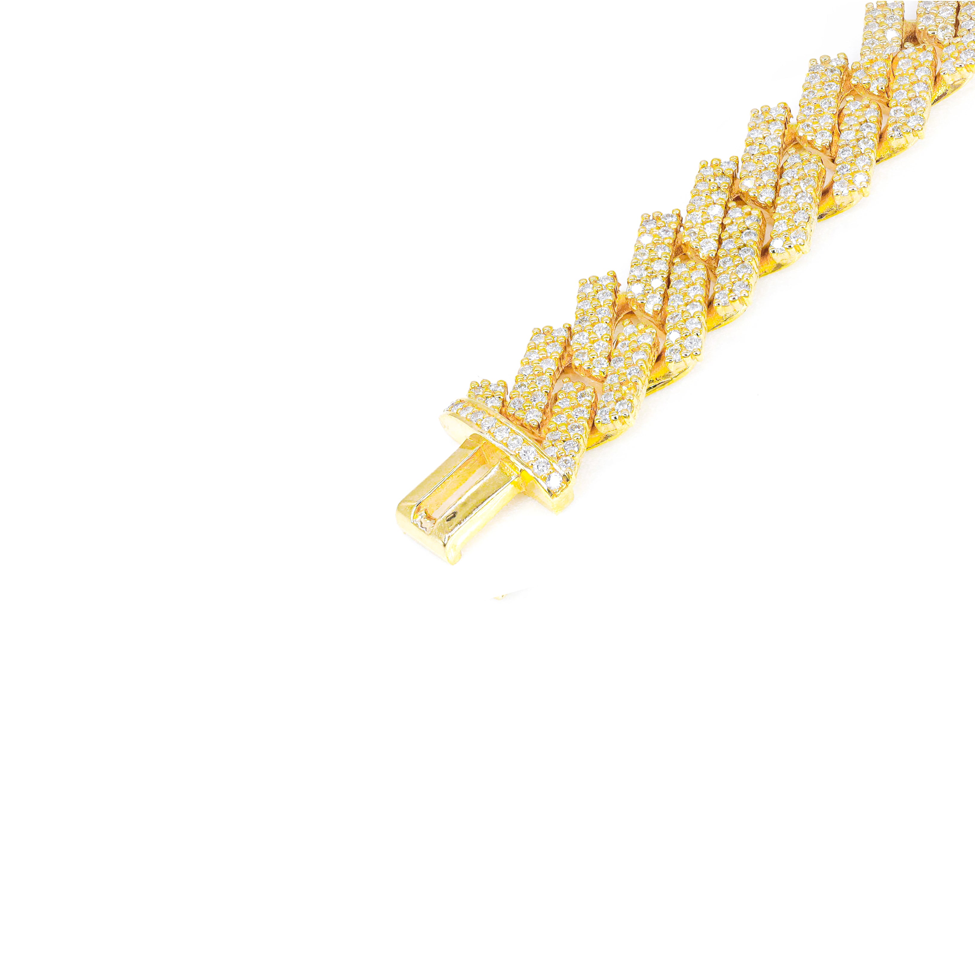 12.5mm Jagged Diamond Cuban Link Bracelet