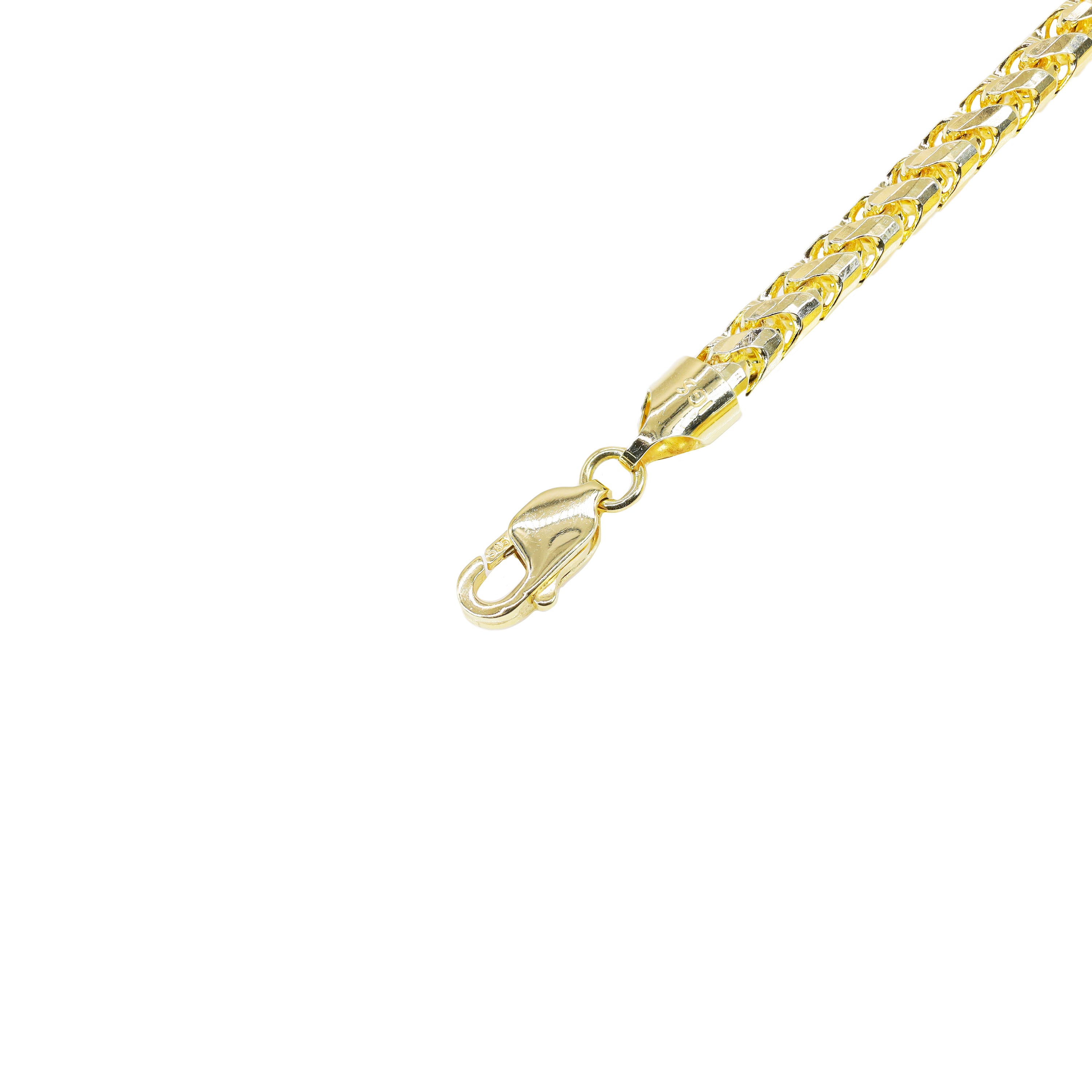 14KT Solid Rounded Franco Yellow Gold Chain