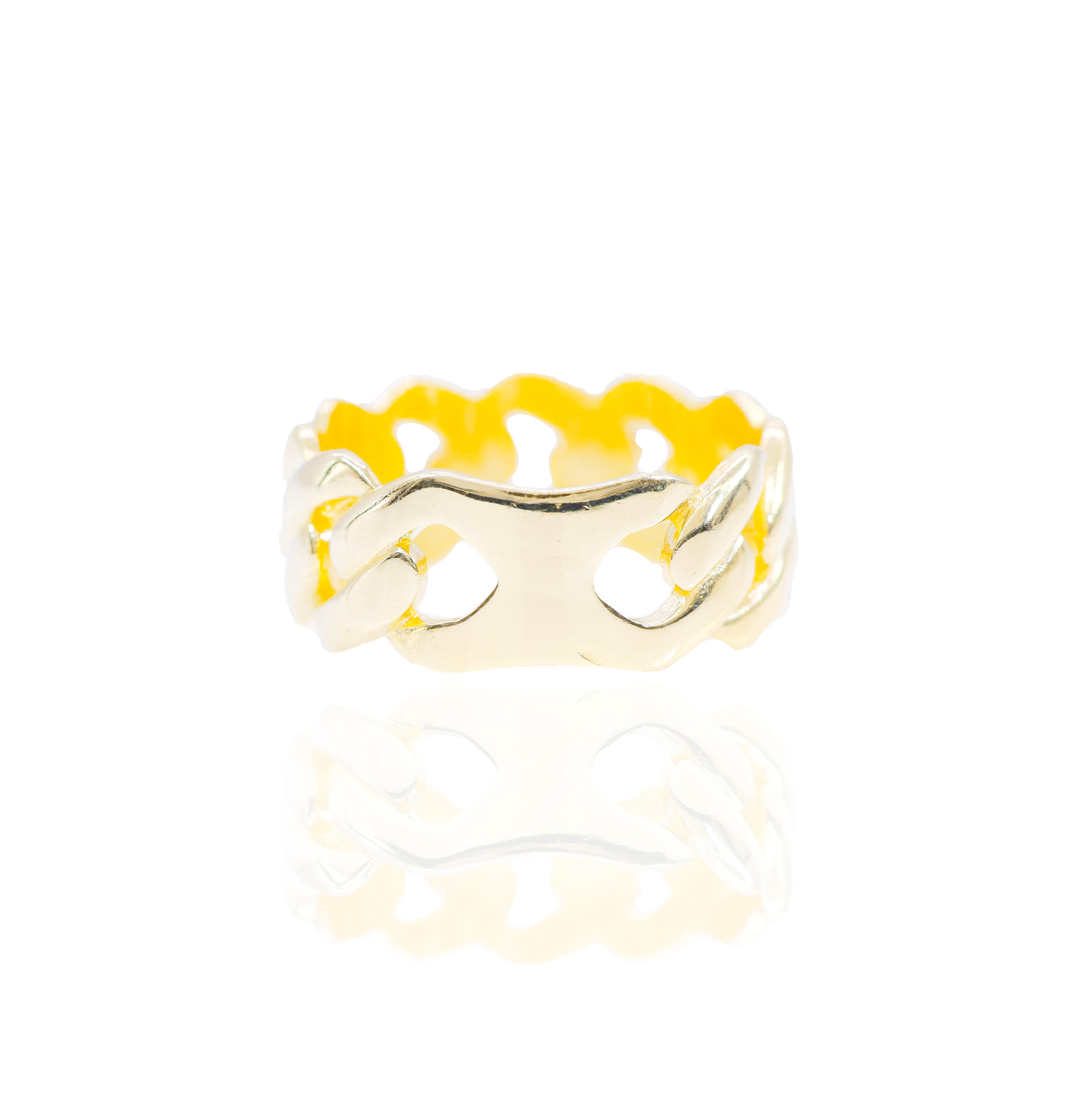 14KT Solid Gold Cuban Ring Band