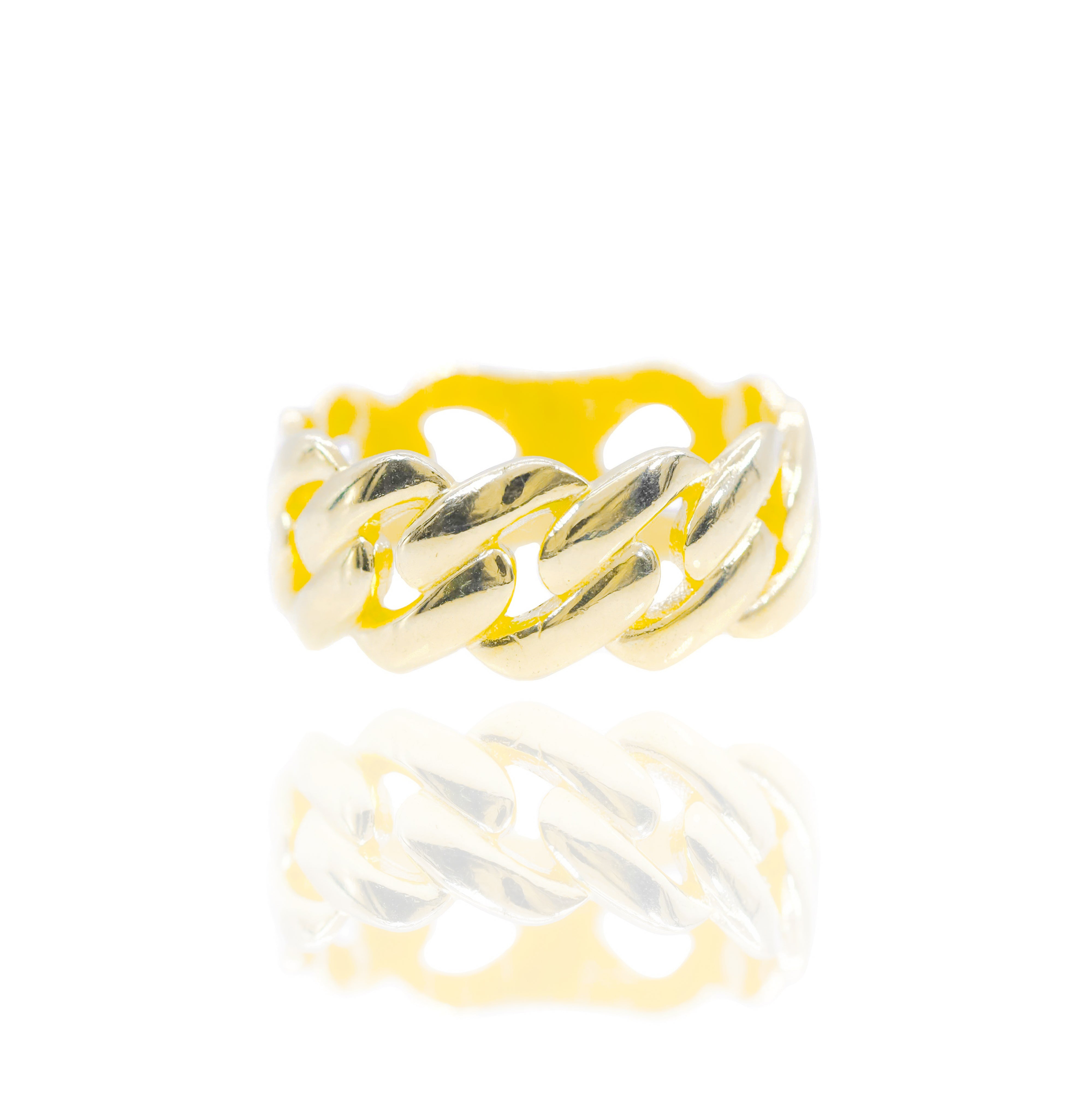 14KT Solid Gold Cuban Ring Band