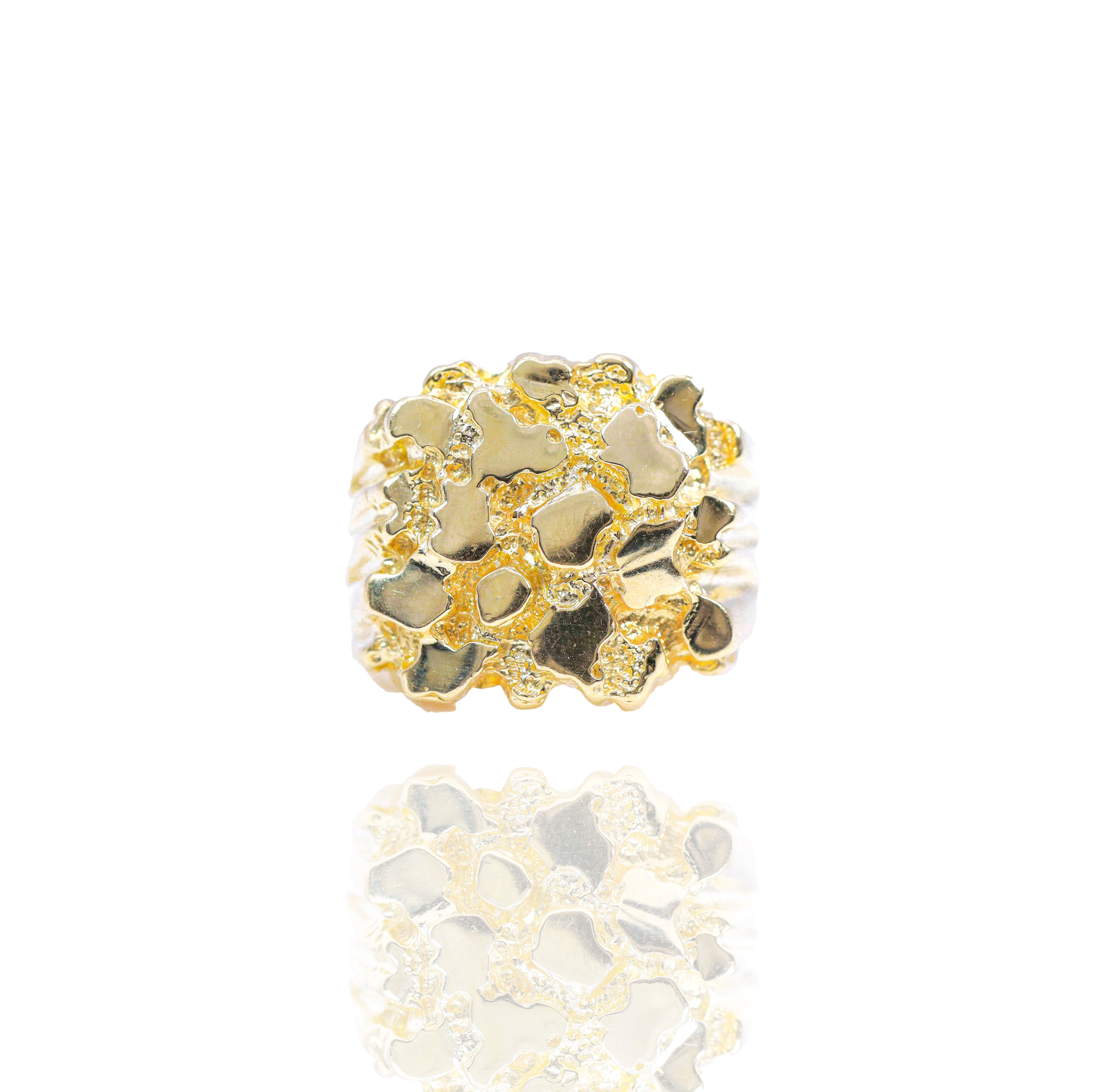 Large Solid Gold Nugget Ring