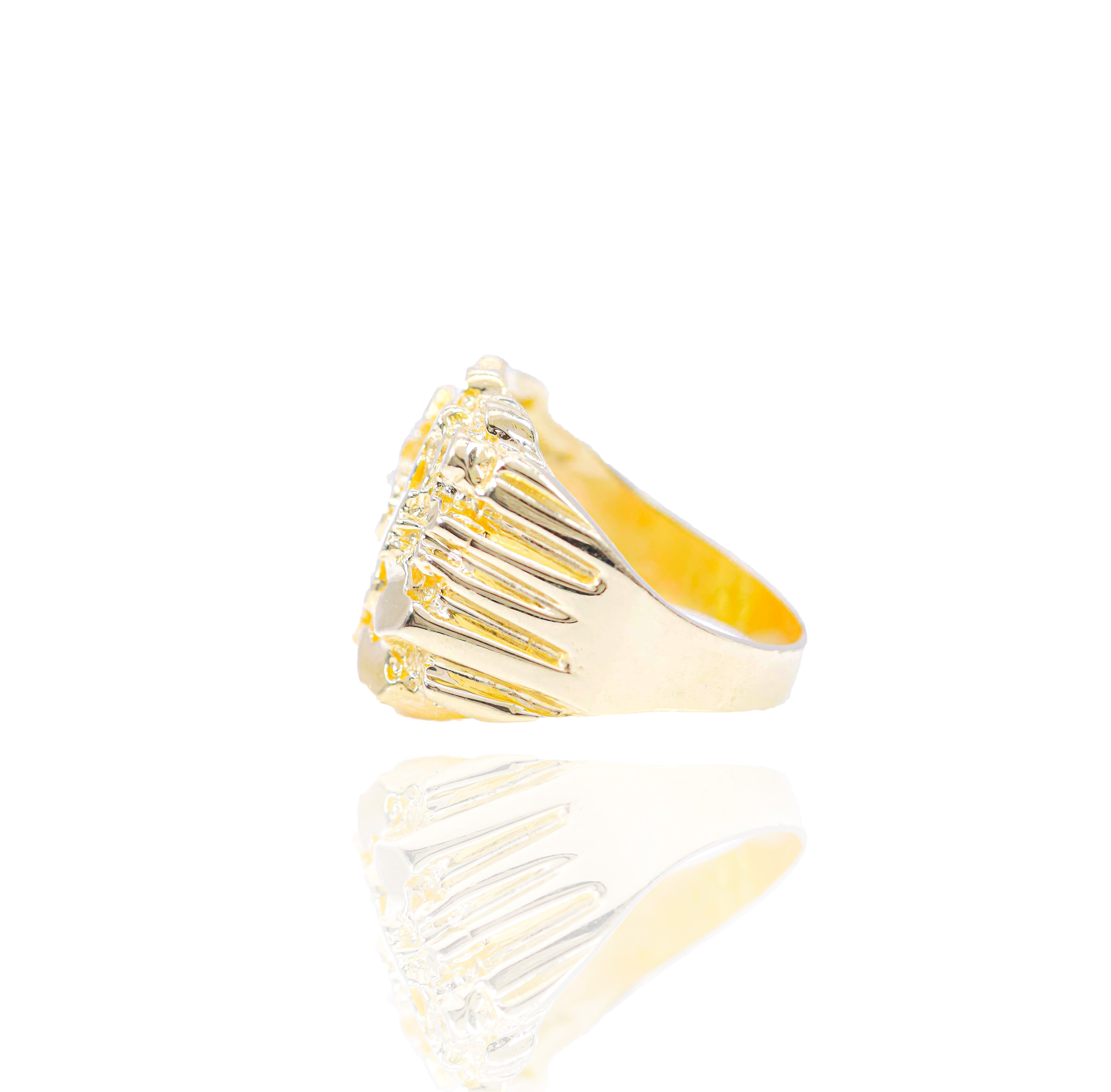 Large Solid Gold Nugget Ring