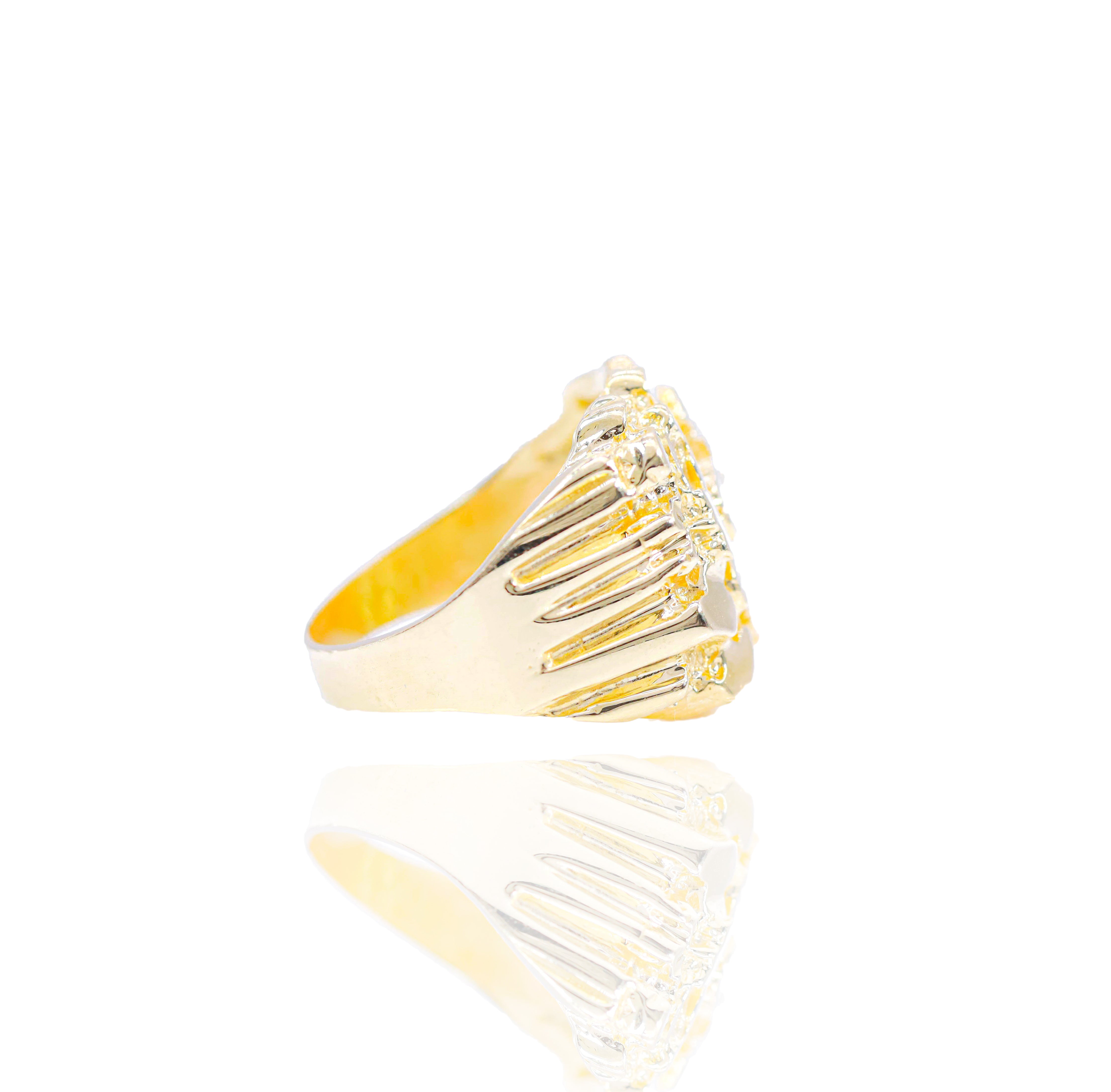 Large Solid Gold Nugget Ring