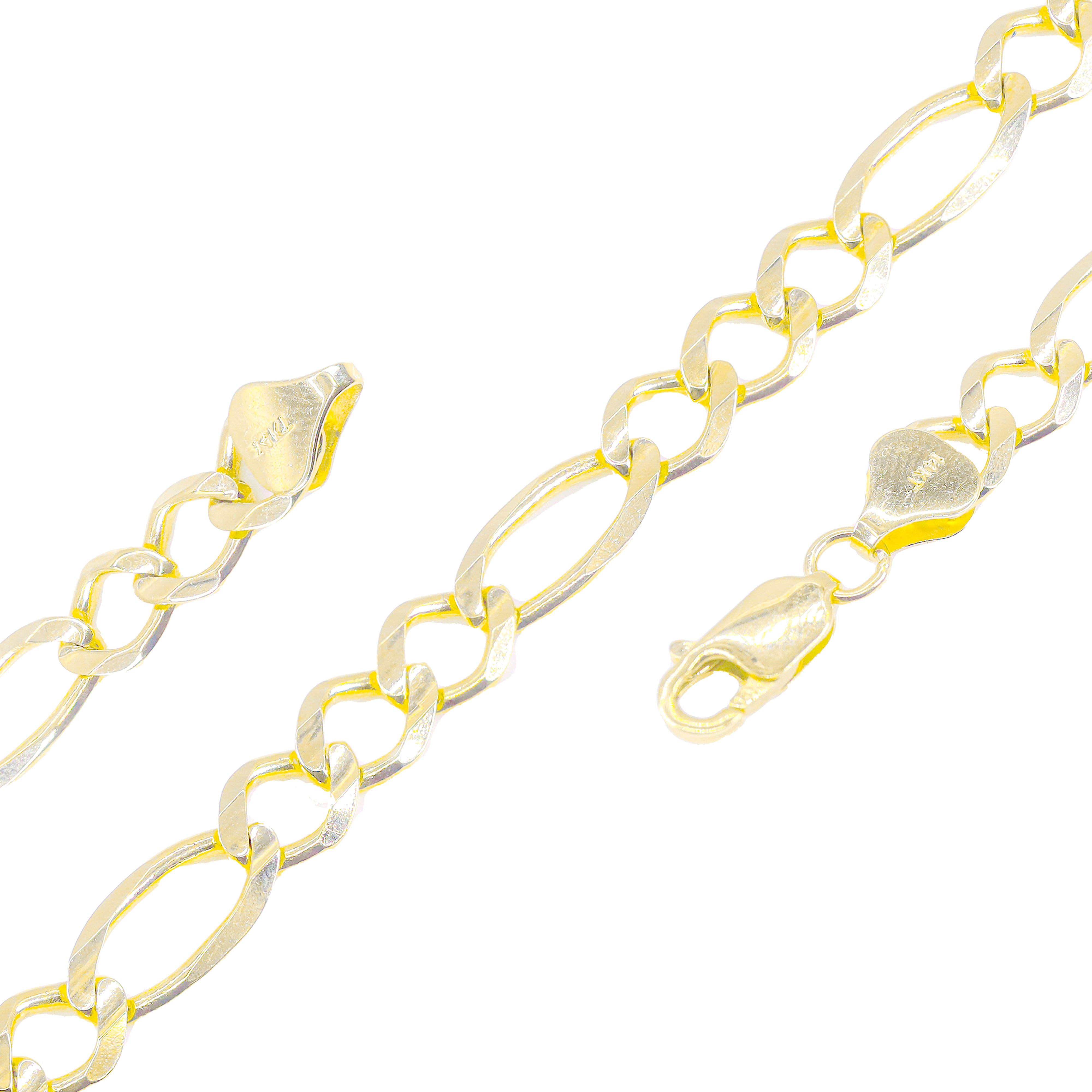 14KT Solid Yellow Gold Figaro Chain