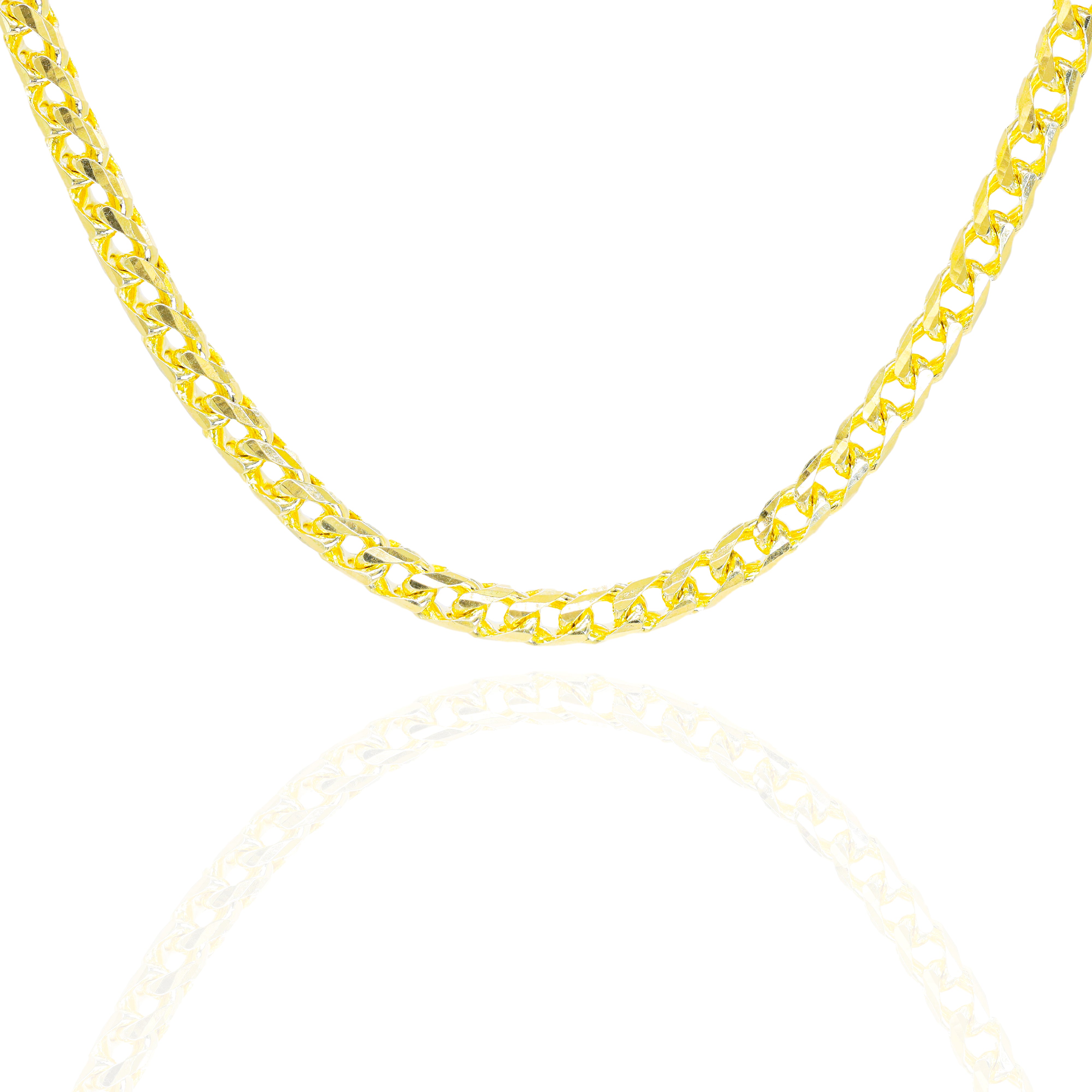14KT Solid Rounded Franco Yellow Gold Chain