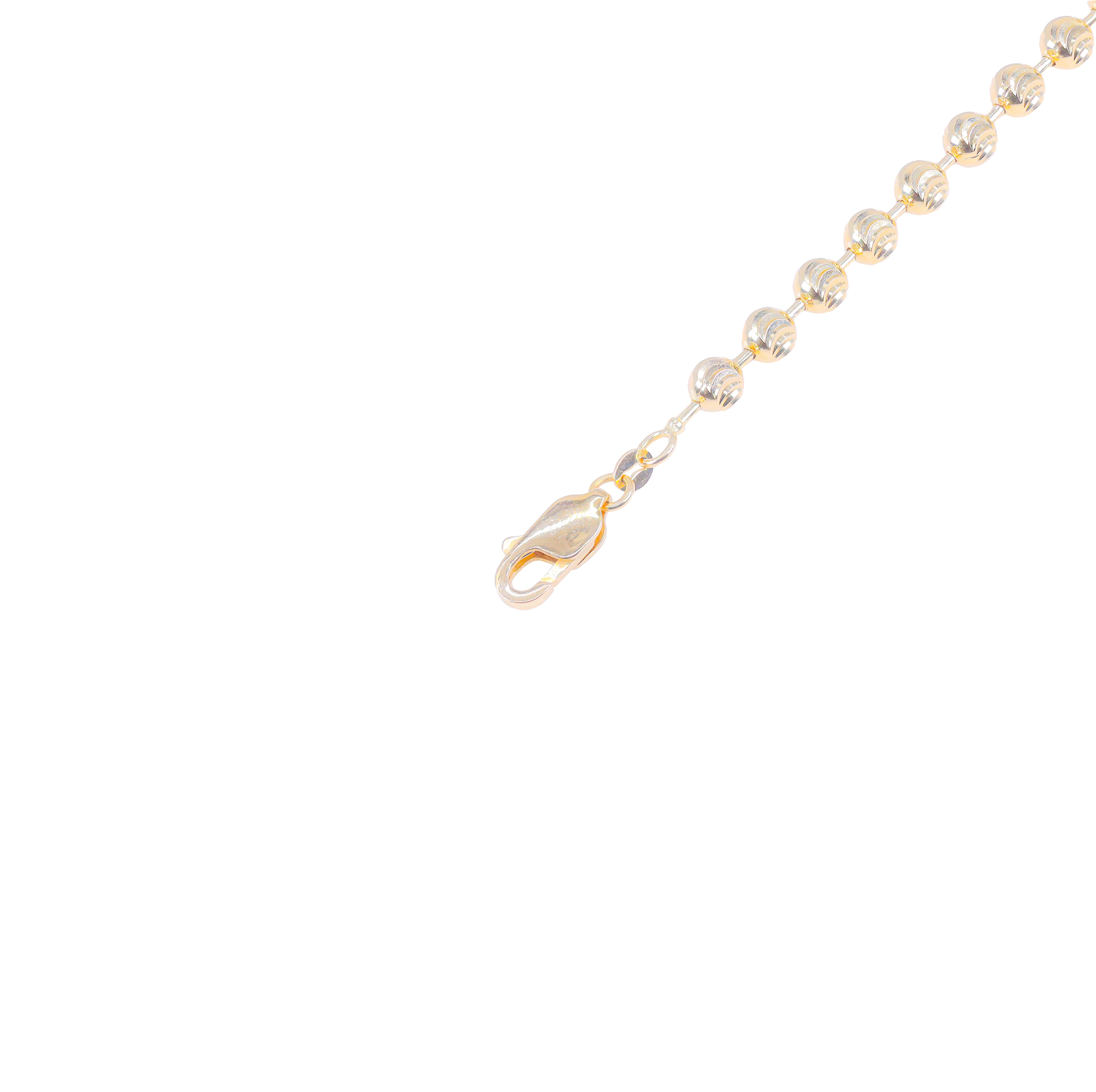 14KT Solid Moon Cut Yellow Gold Chain