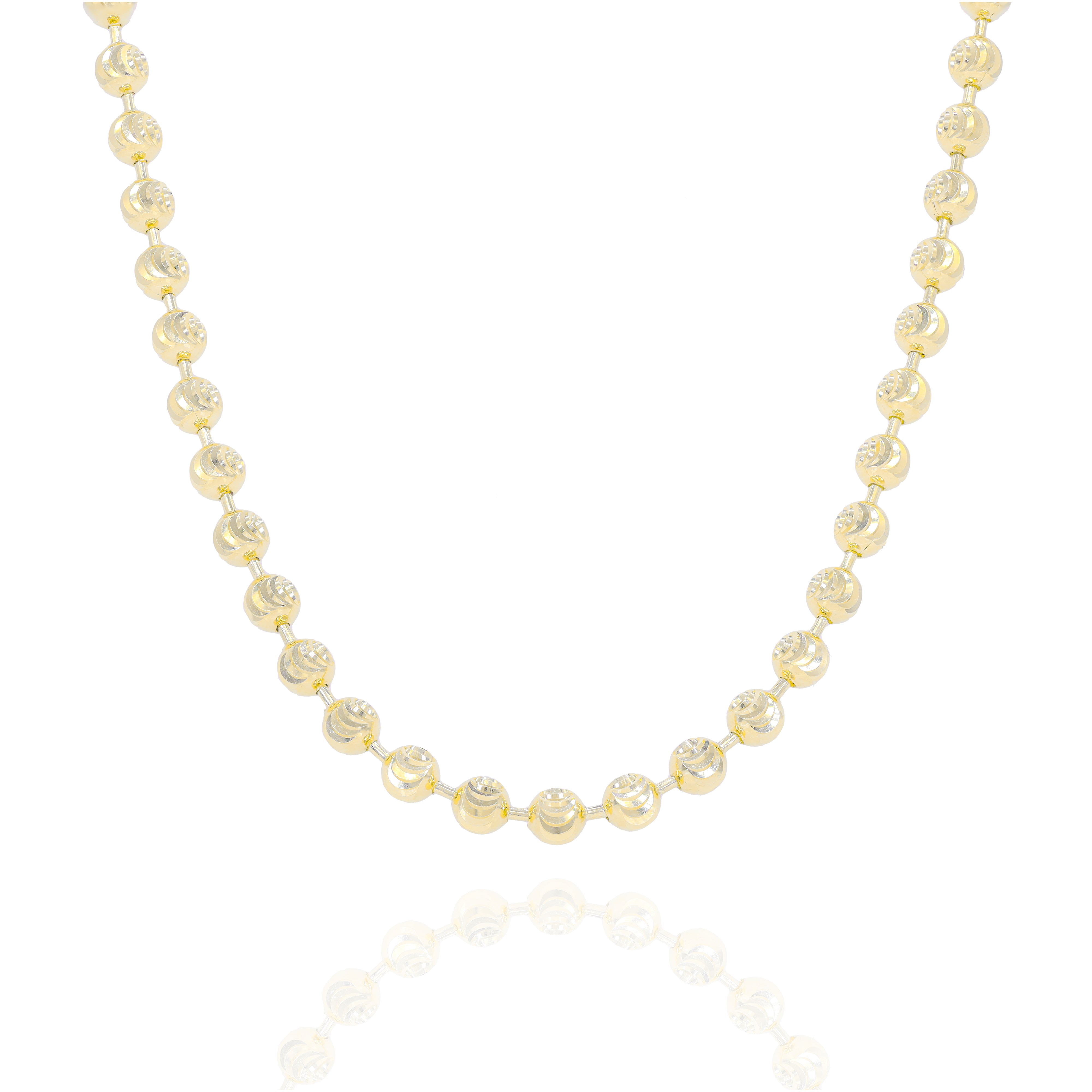 14KT Solid Moon Cut Yellow Gold Chain