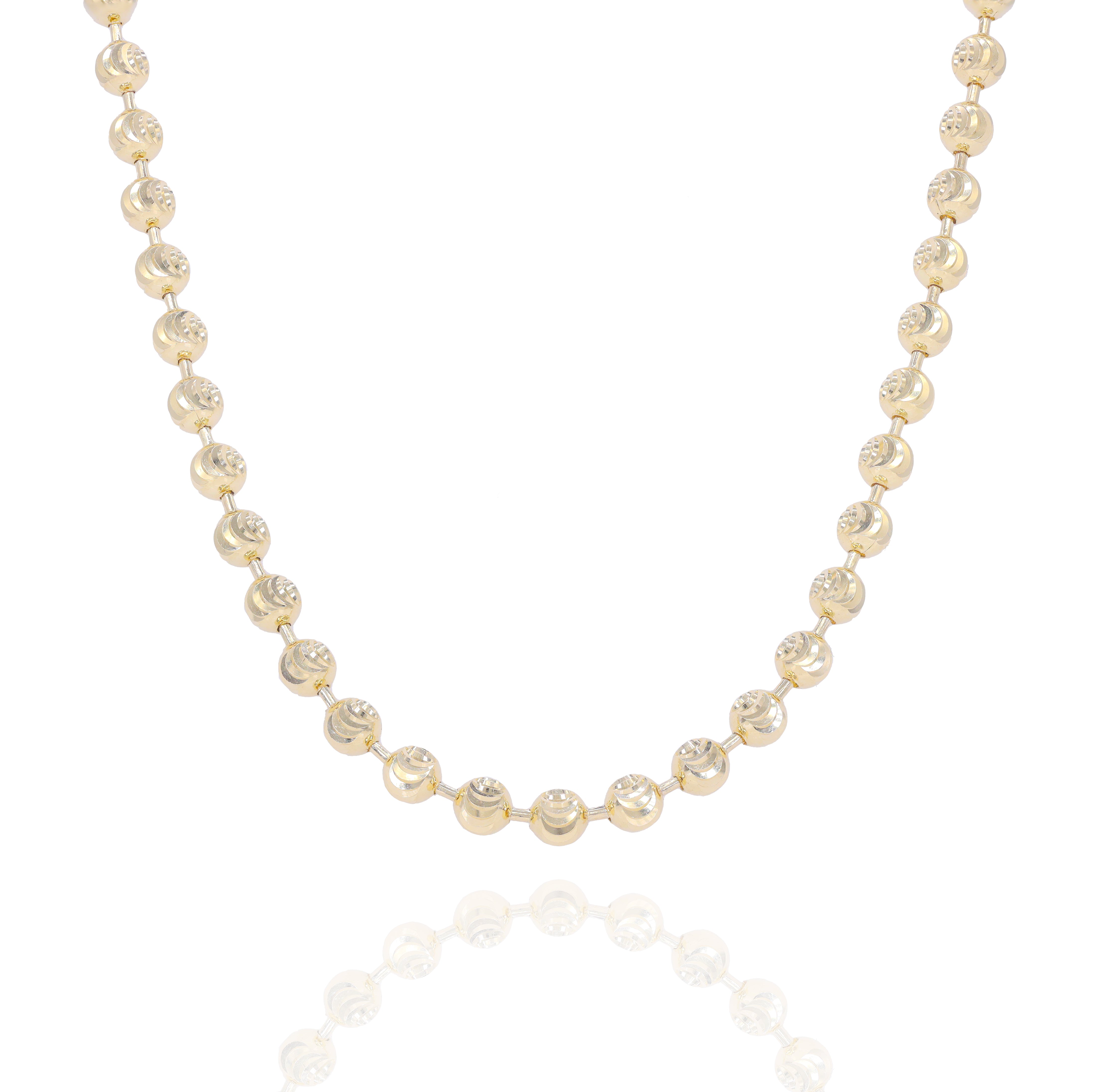 14KT Solid Moon Cut Yellow Gold Chain