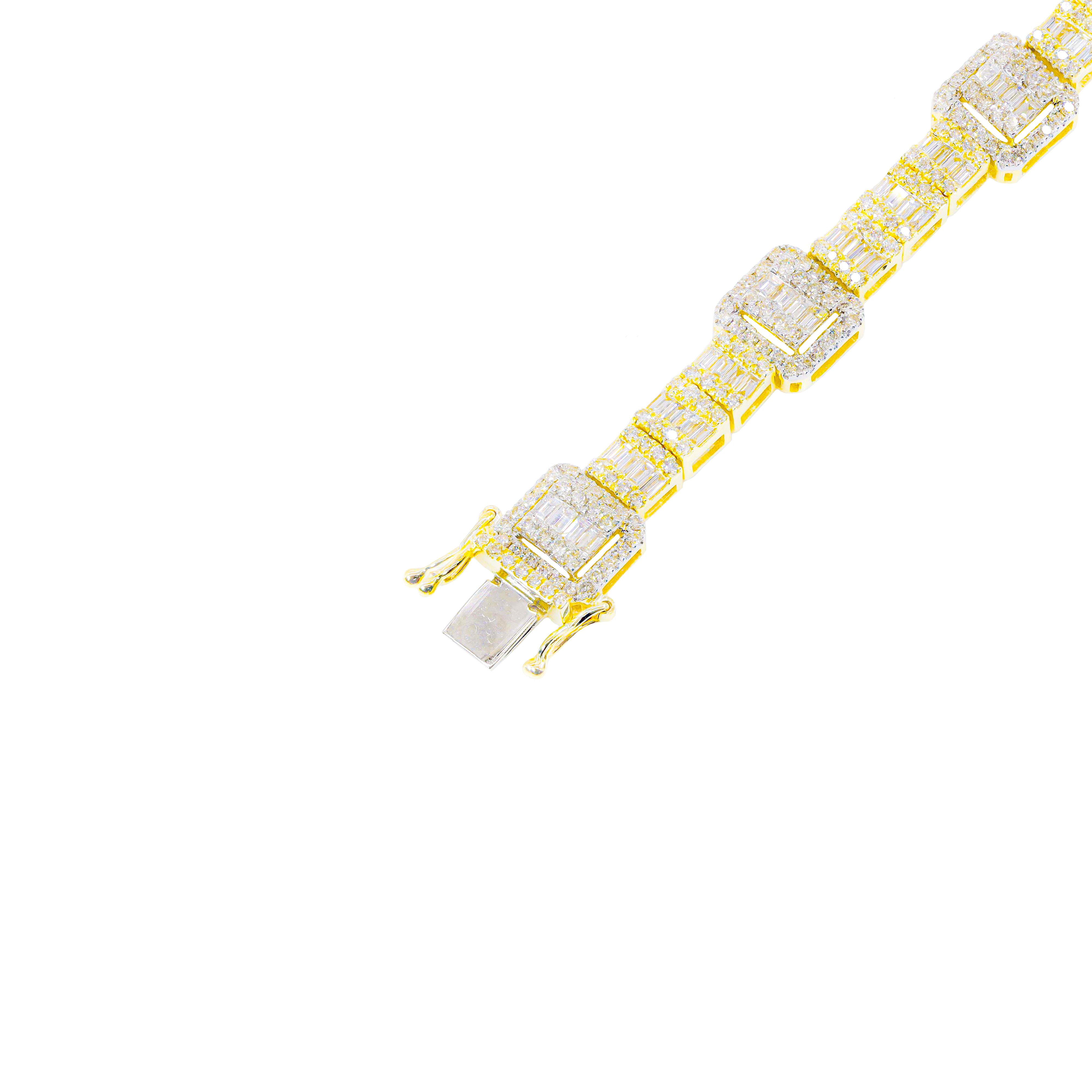 Baguette & Round Alternating Link Diamond Chain