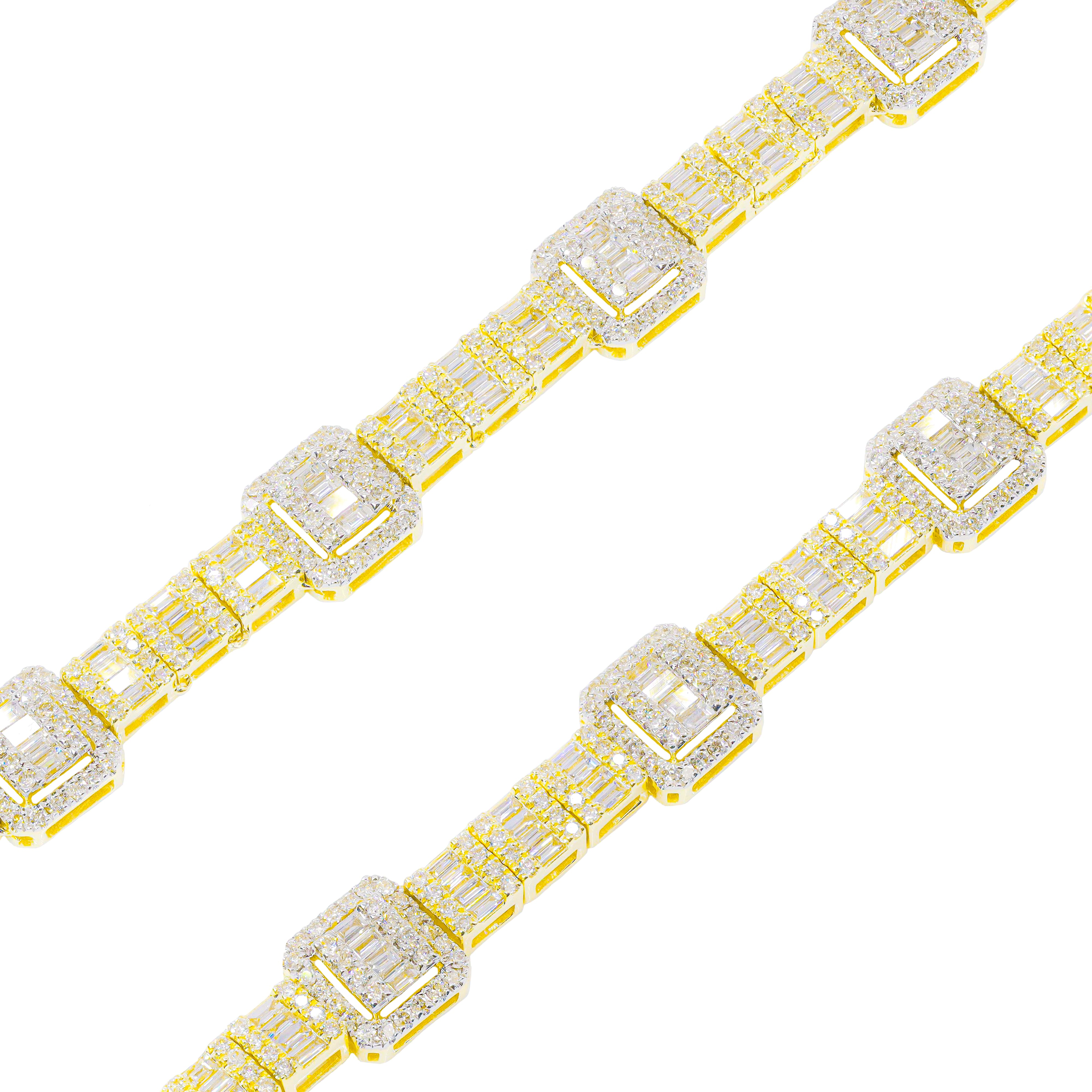 Baguette & Round Alternating Link Diamond Chain