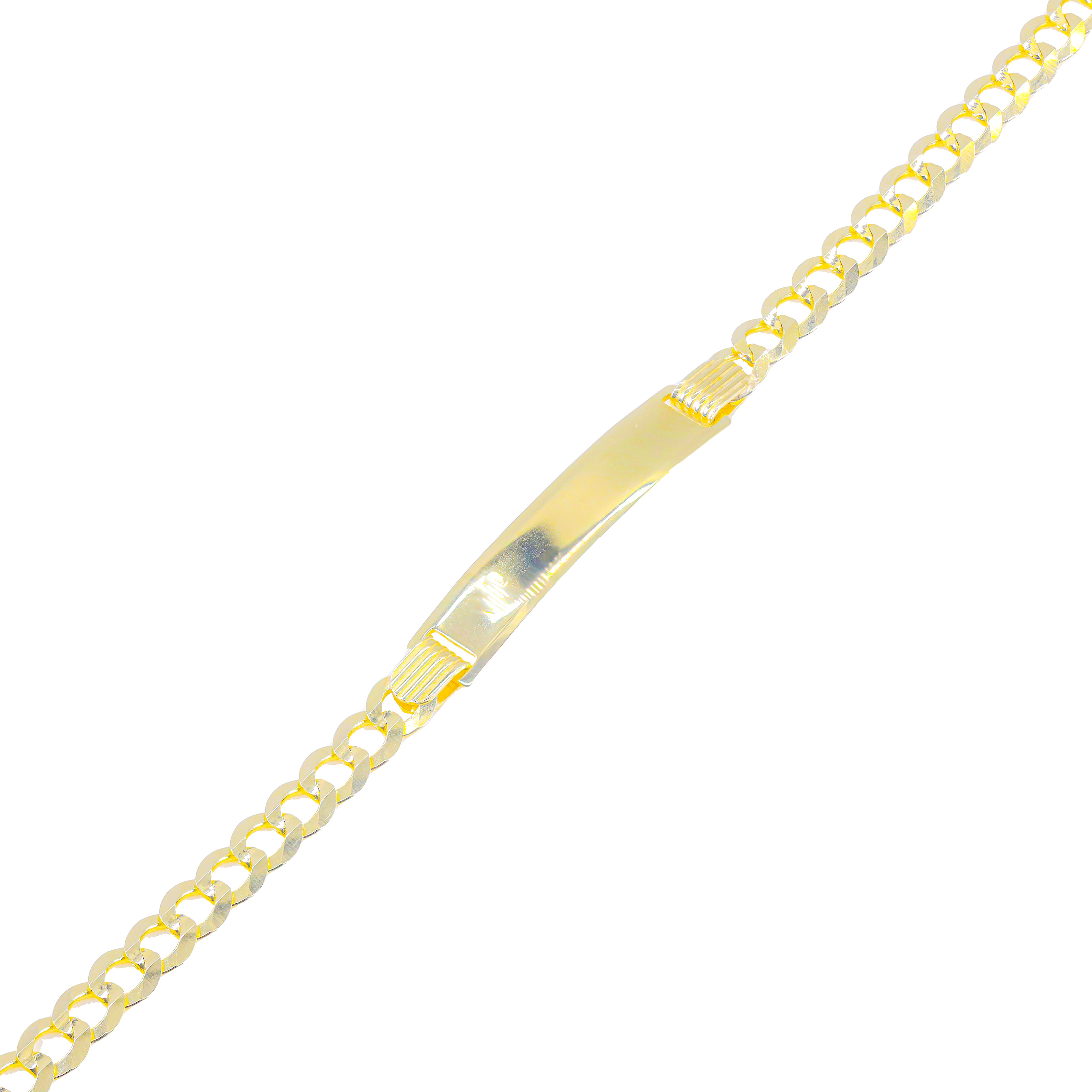 14KT Solid Yellow Gold ID Tag Bracelet