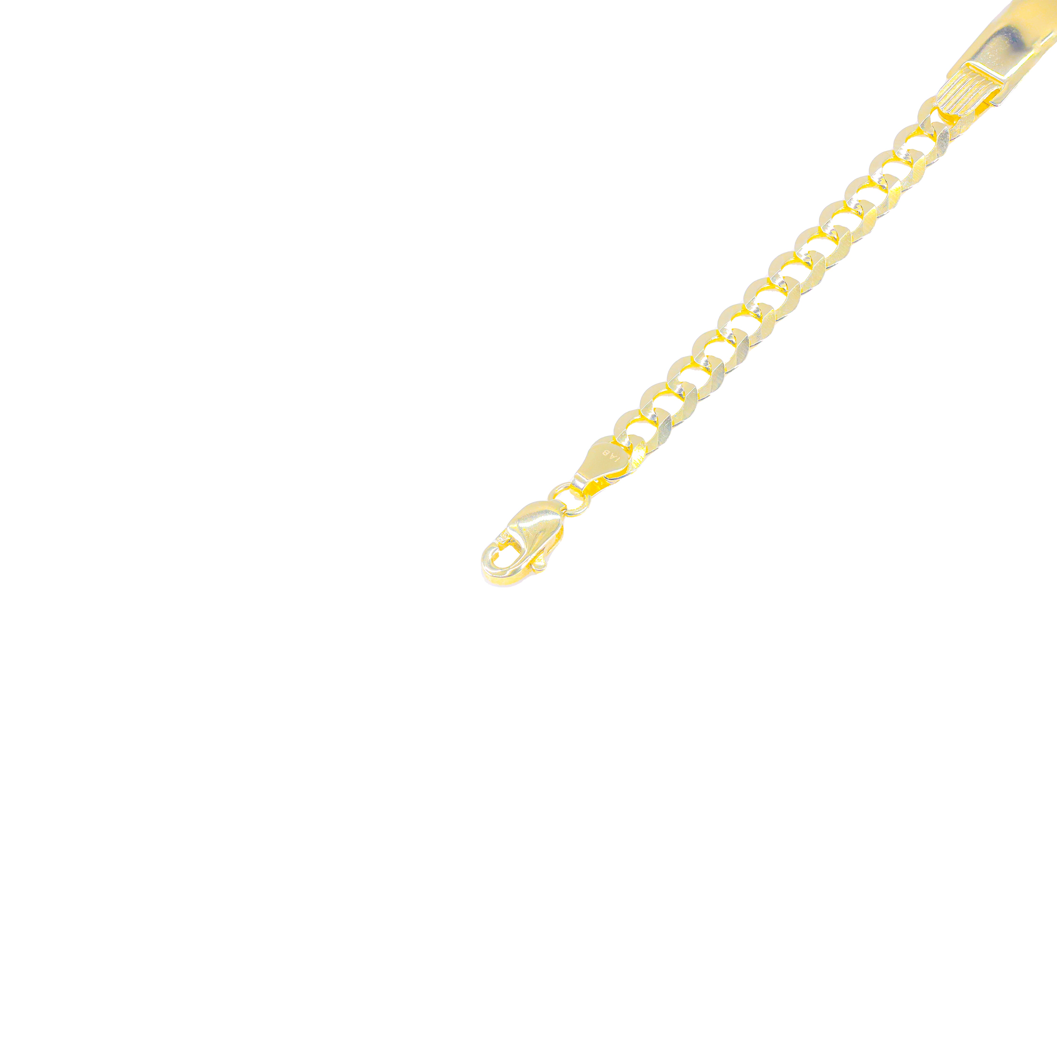 14KT Solid Yellow Gold ID Tag Bracelet