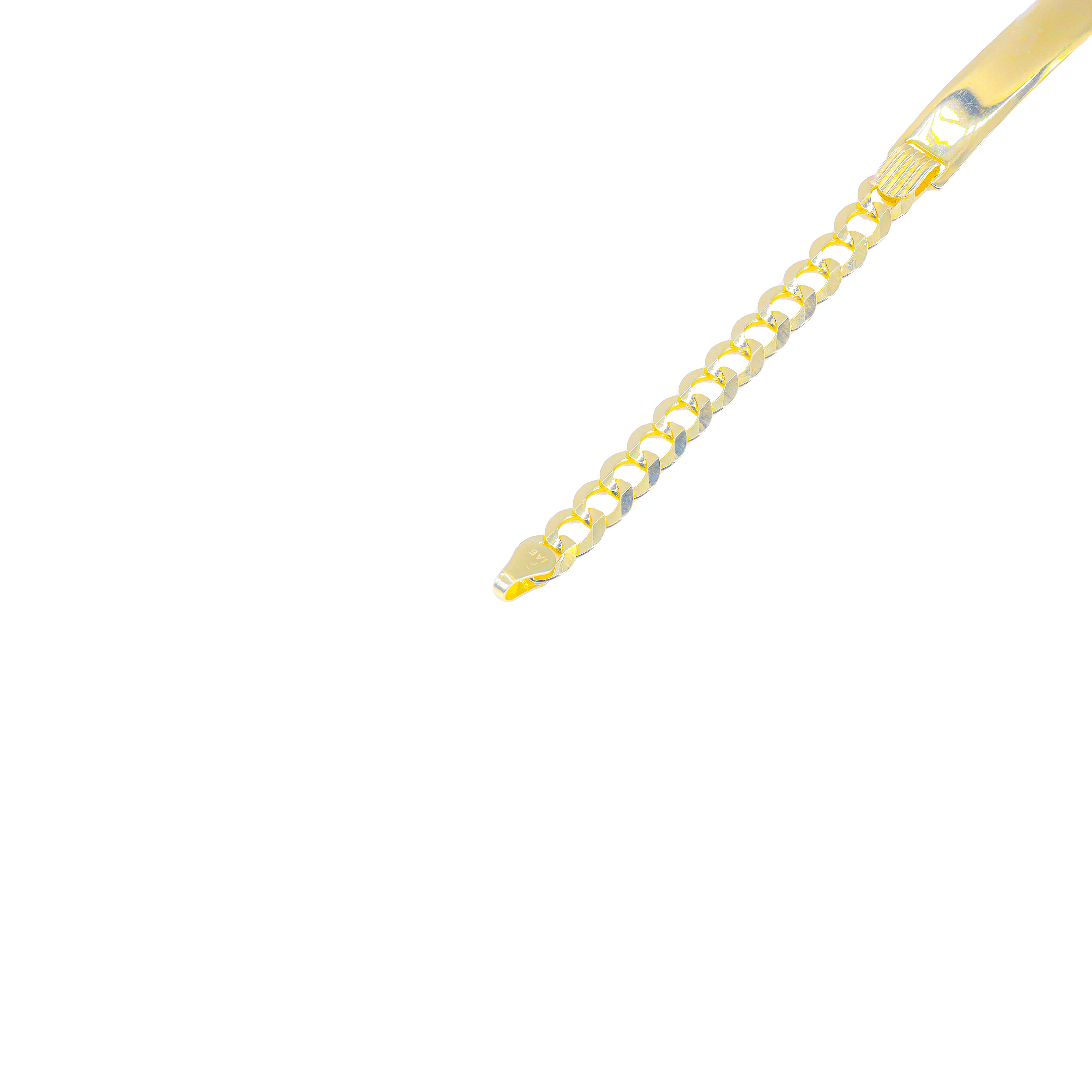 14KT Solid Yellow Gold ID Tag Bracelet