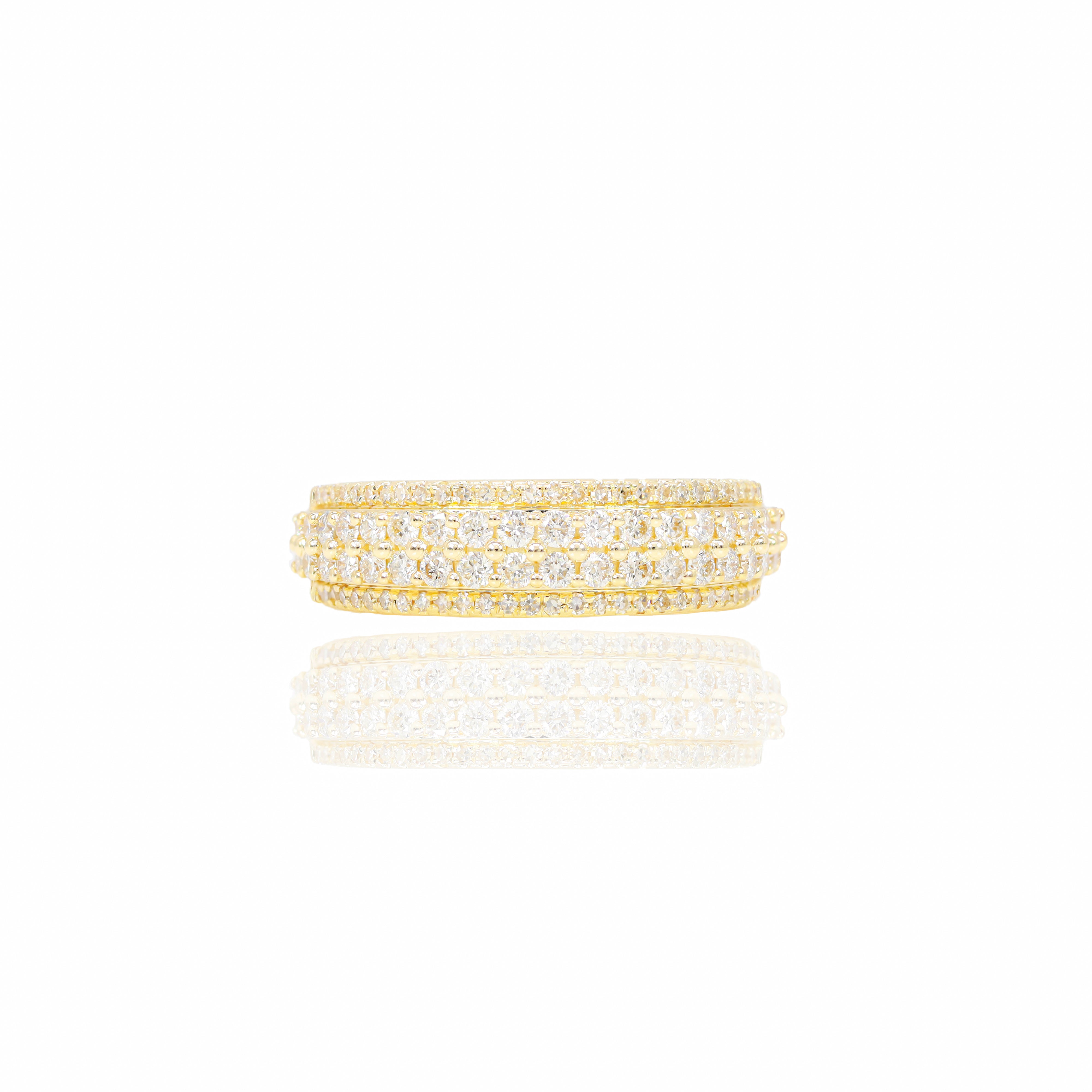 Round Cluster Diamond Engagement Ring & Band with Men's Band (Trio-Set)