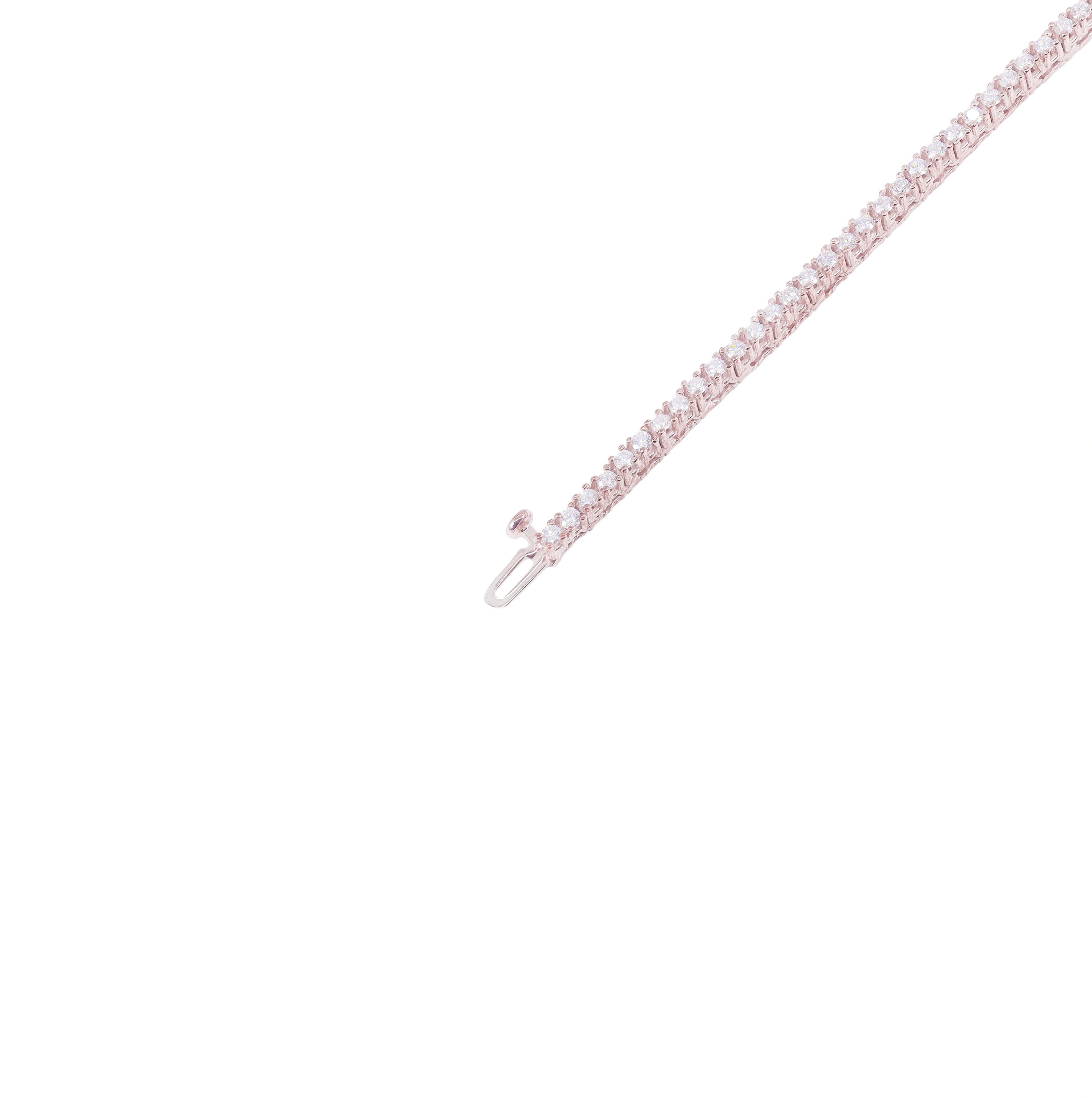 4-Pointer Rose Gold Natural Diamond Tennis Chain