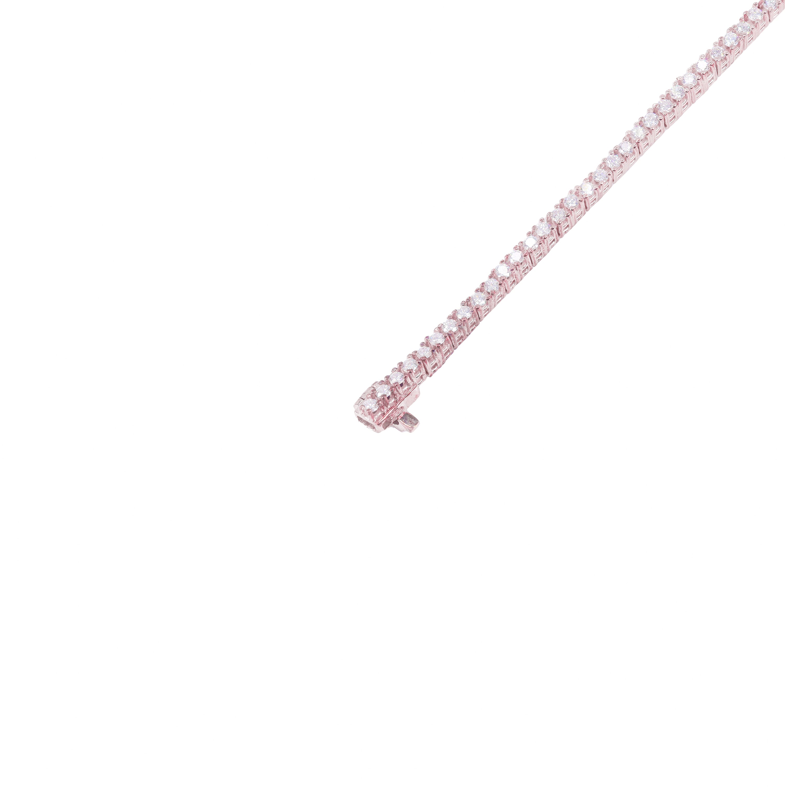 3-Pointer Rose Gold Natural Diamond Tennis Chain