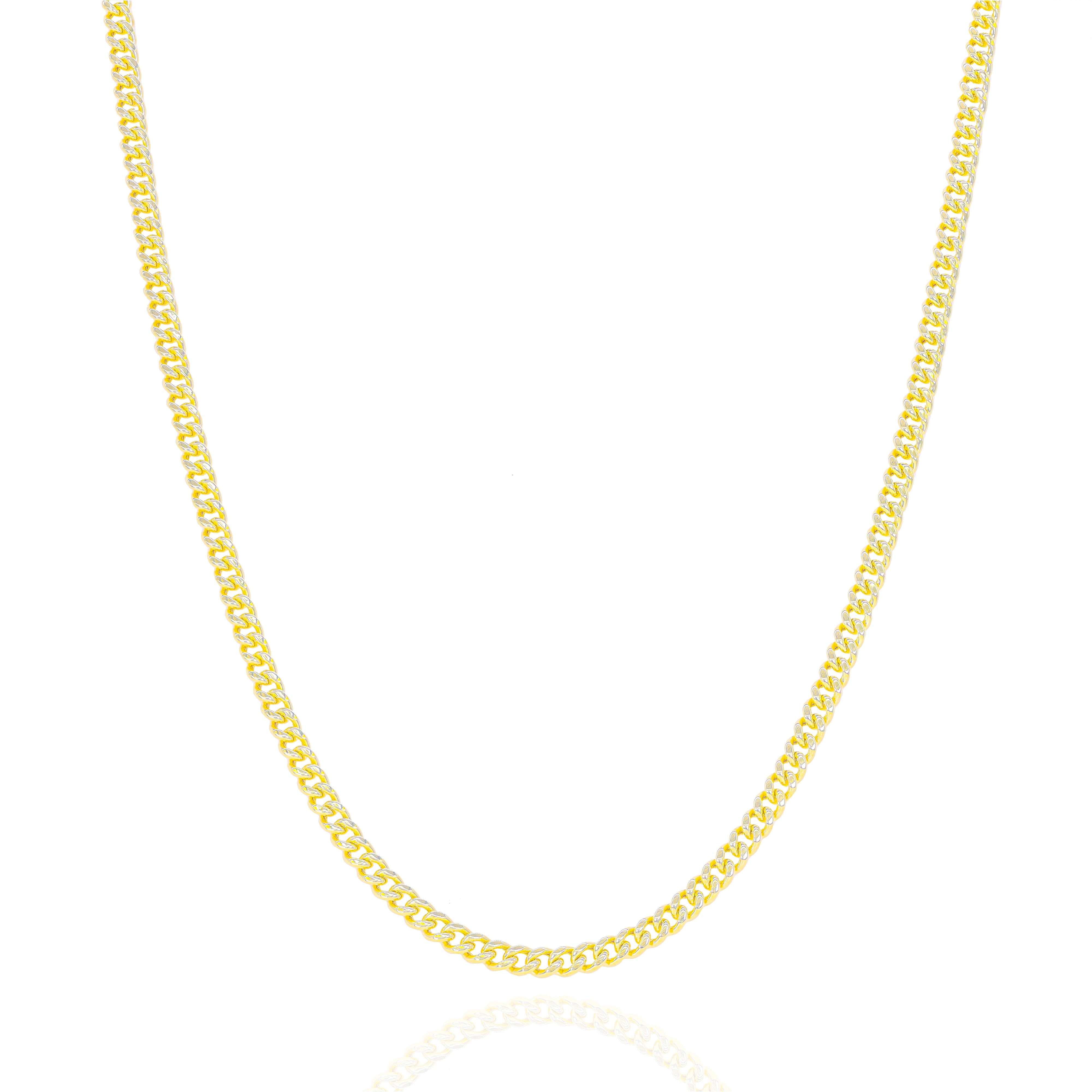 14KT Gold Semi-Solid Miami Cuban Link Chain