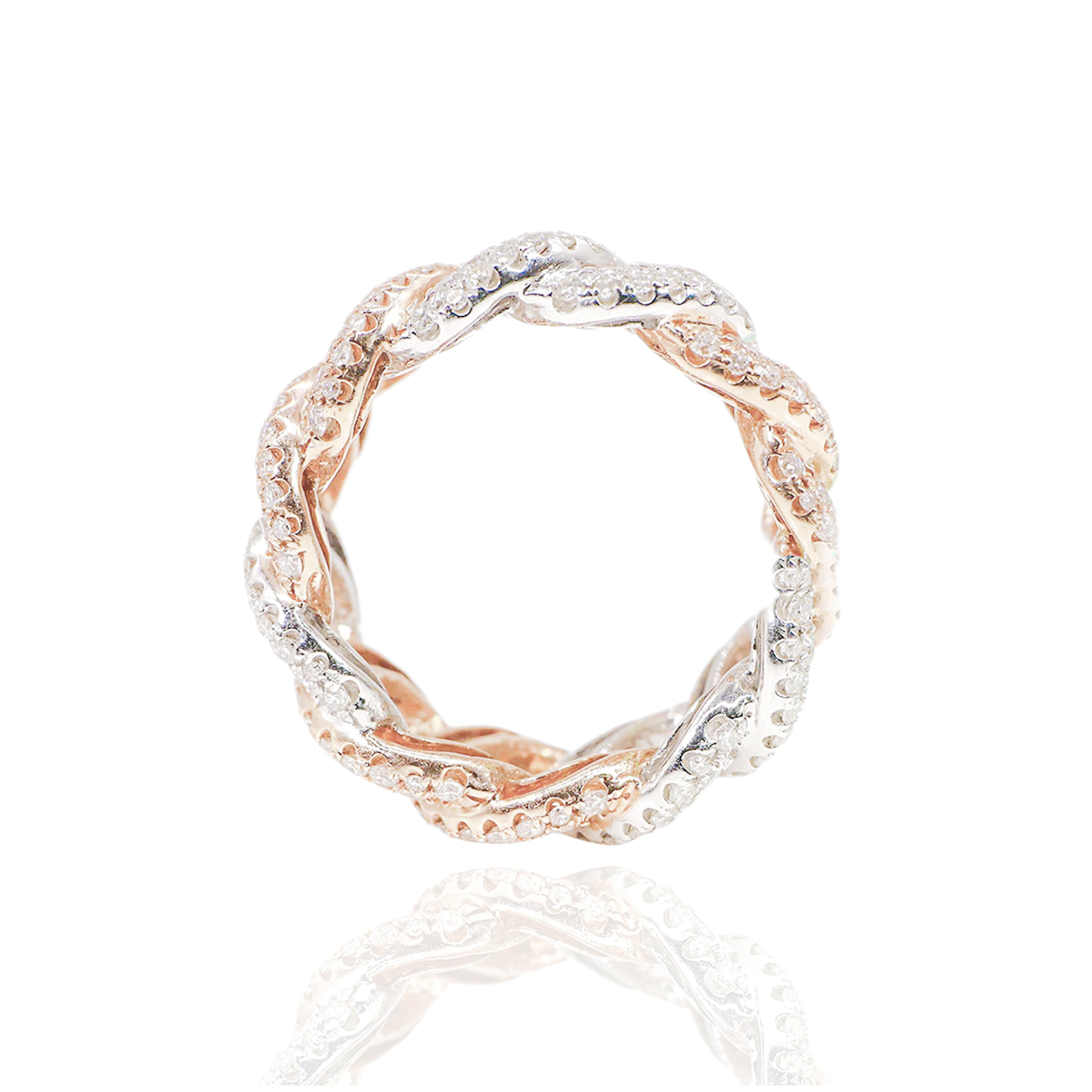 14mm Two-Tone Cuban Eternity Diamond Ring