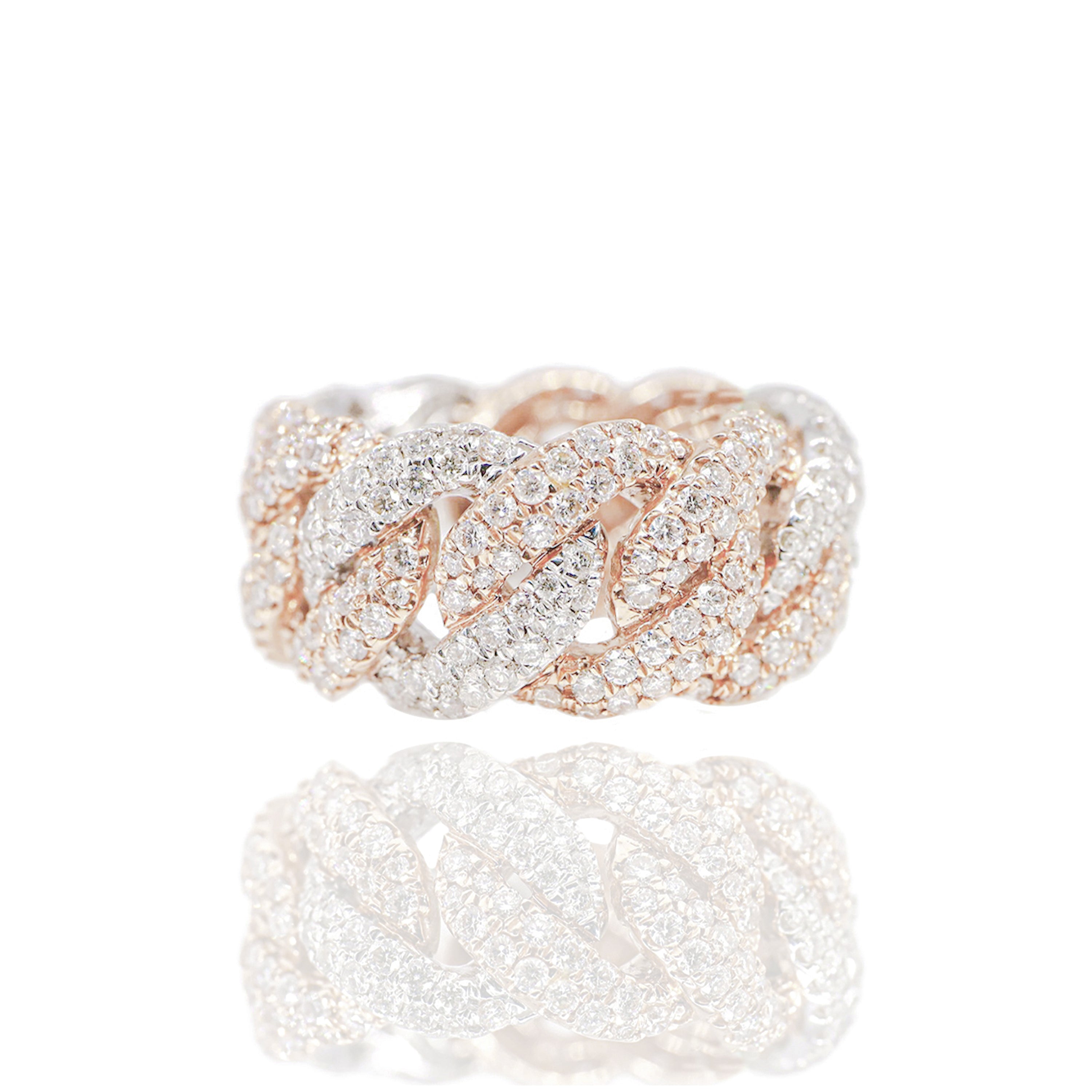 14mm Two-Tone Cuban Eternity Diamond Ring