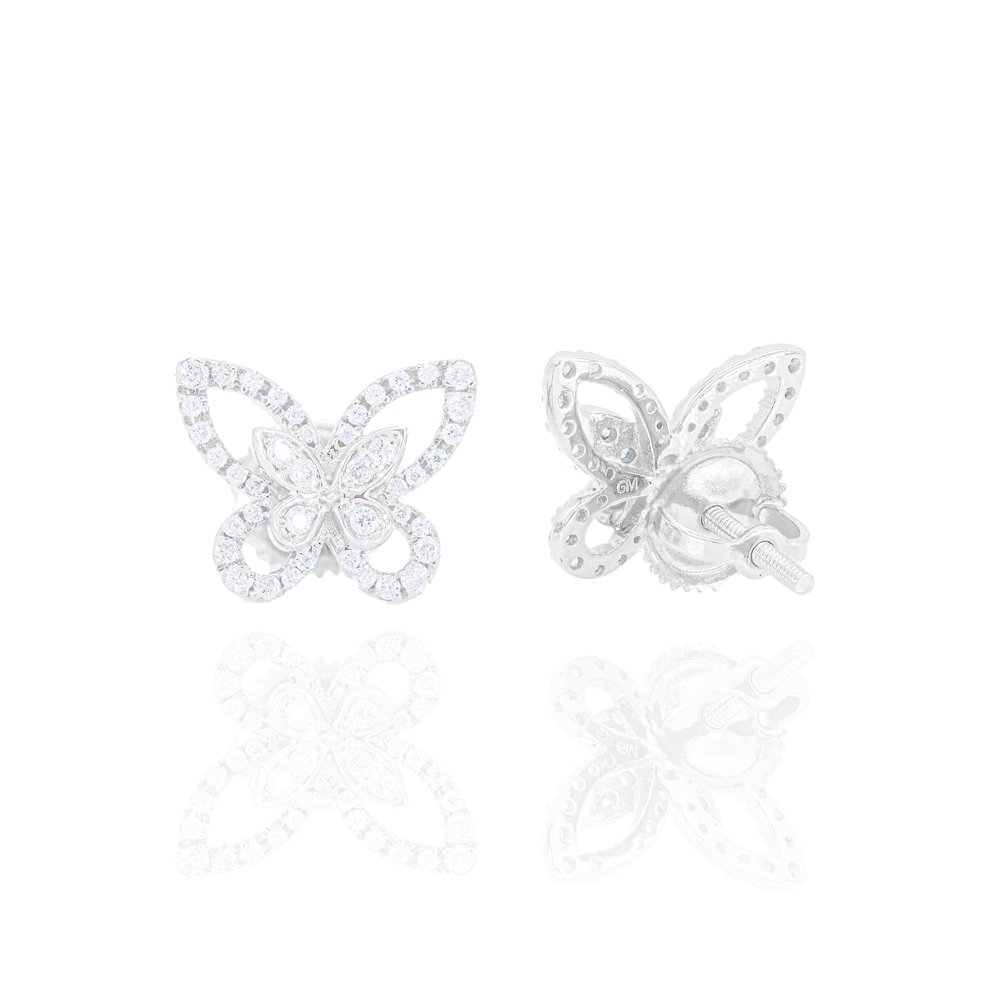 Butterfly Outline Diamond Earrings