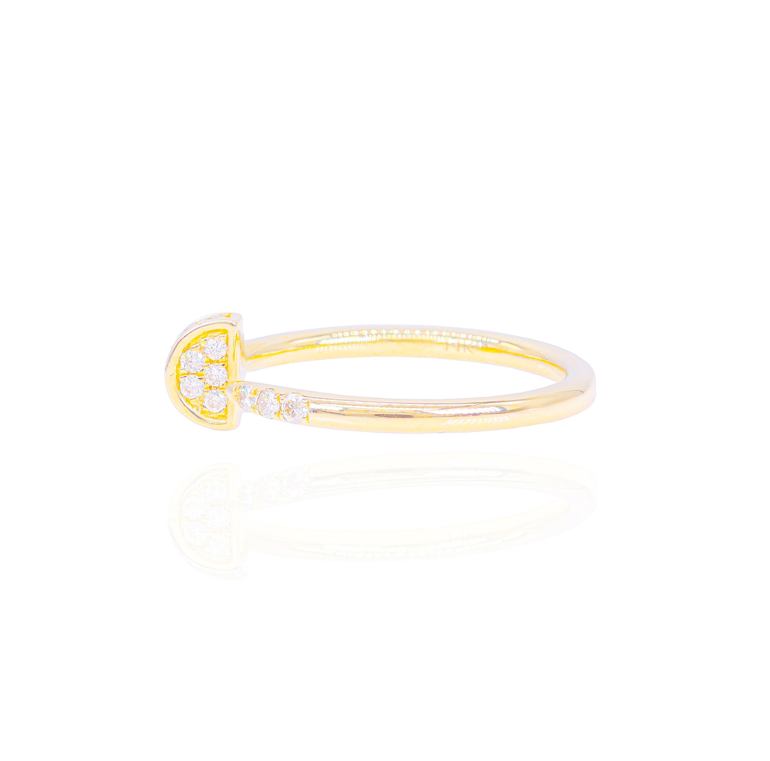 Open Diamond Nail Ring