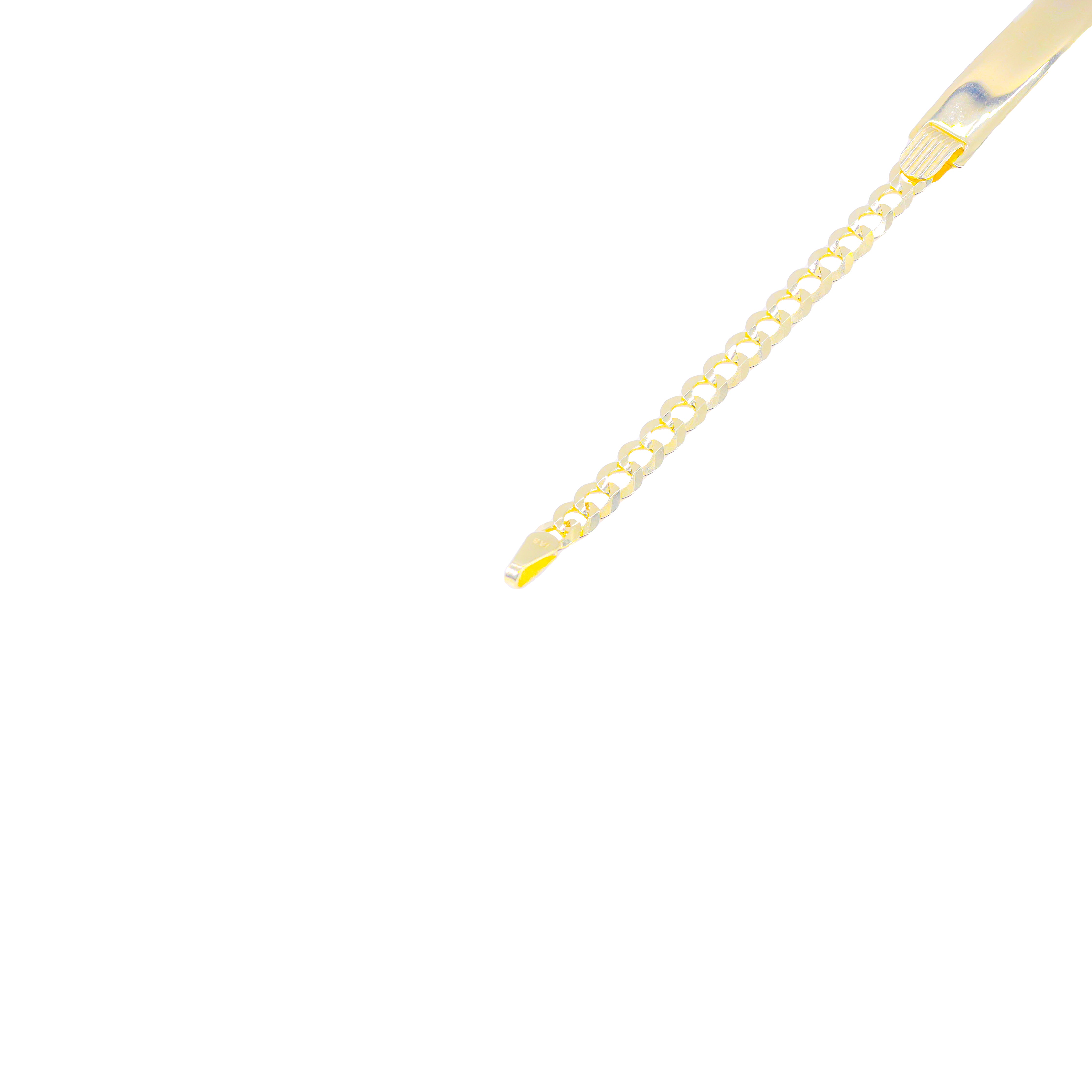 14KT Solid Yellow Gold ID Tag Bracelet