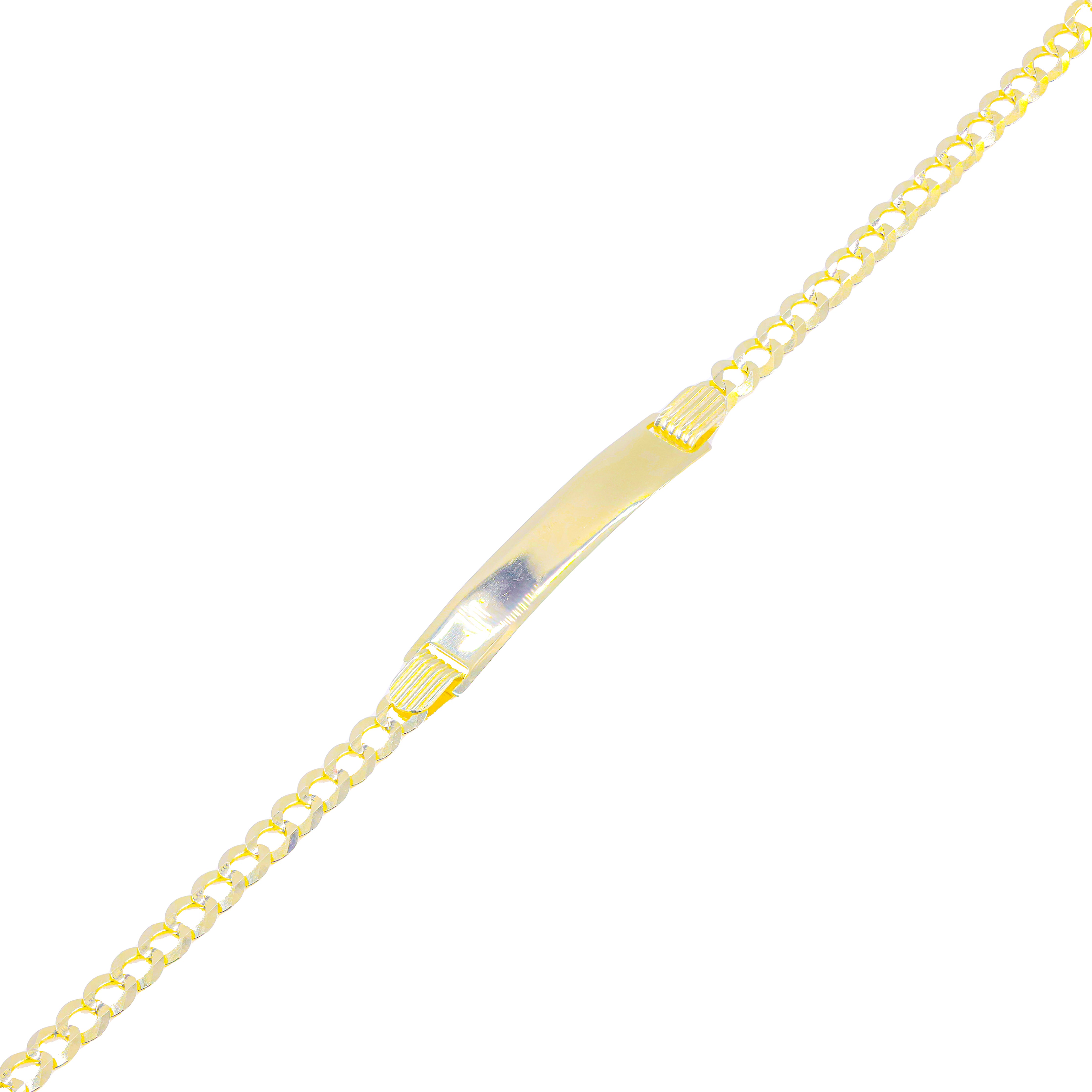 14KT Solid Yellow Gold ID Tag Bracelet