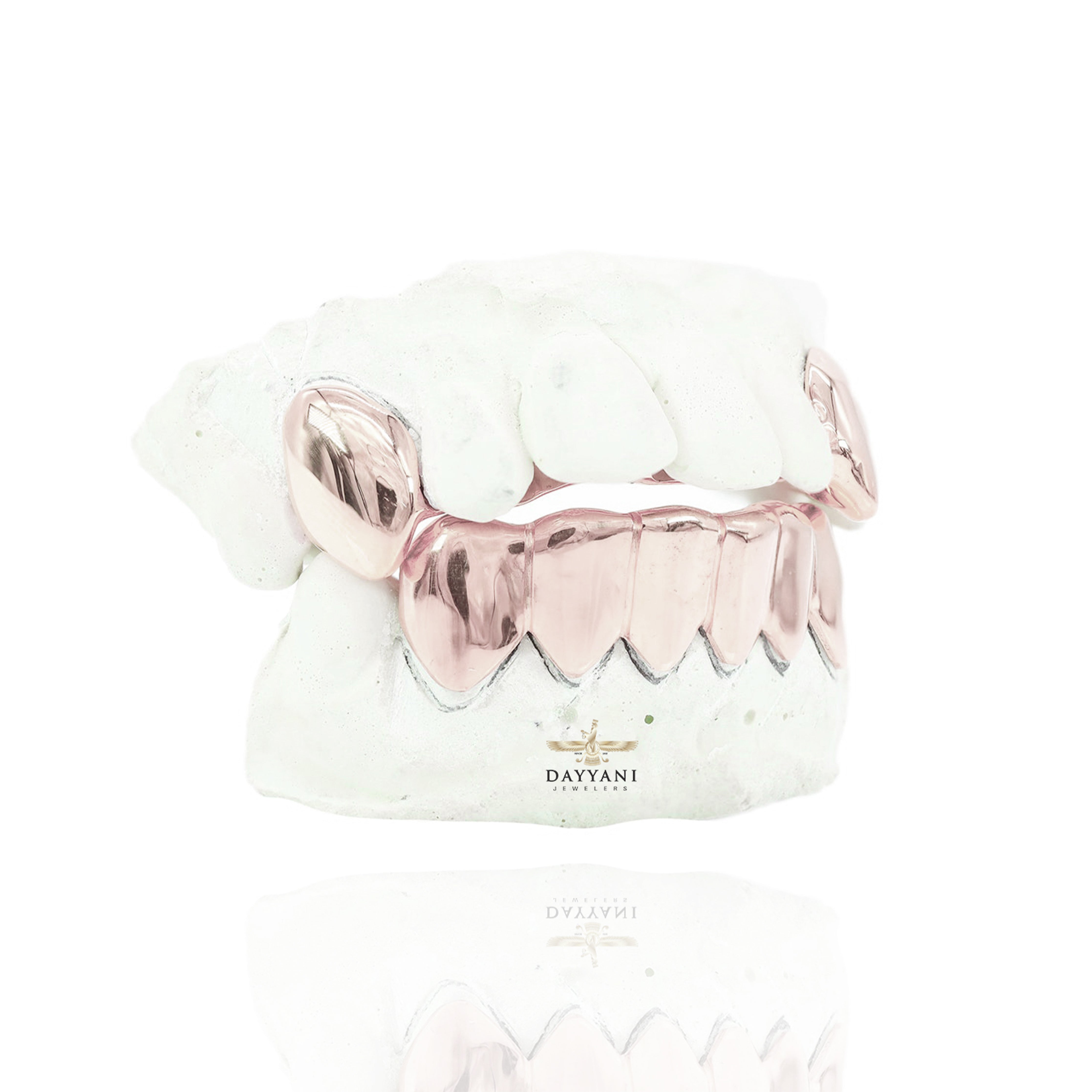 Custom 2 Teeth with Extended Fangs & 6 Bottom Gold Grillz