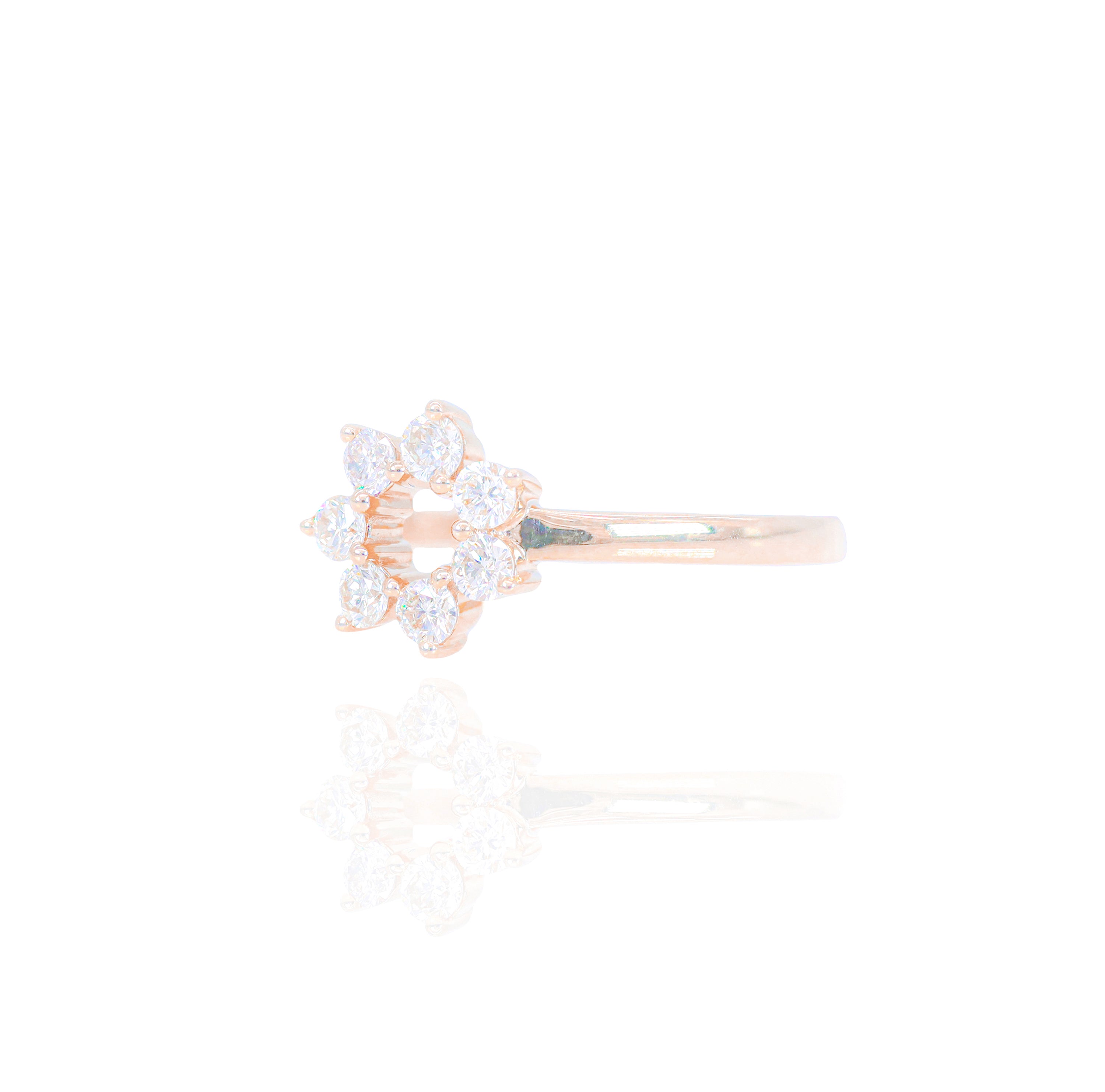 Open Flower Diamond Ring
