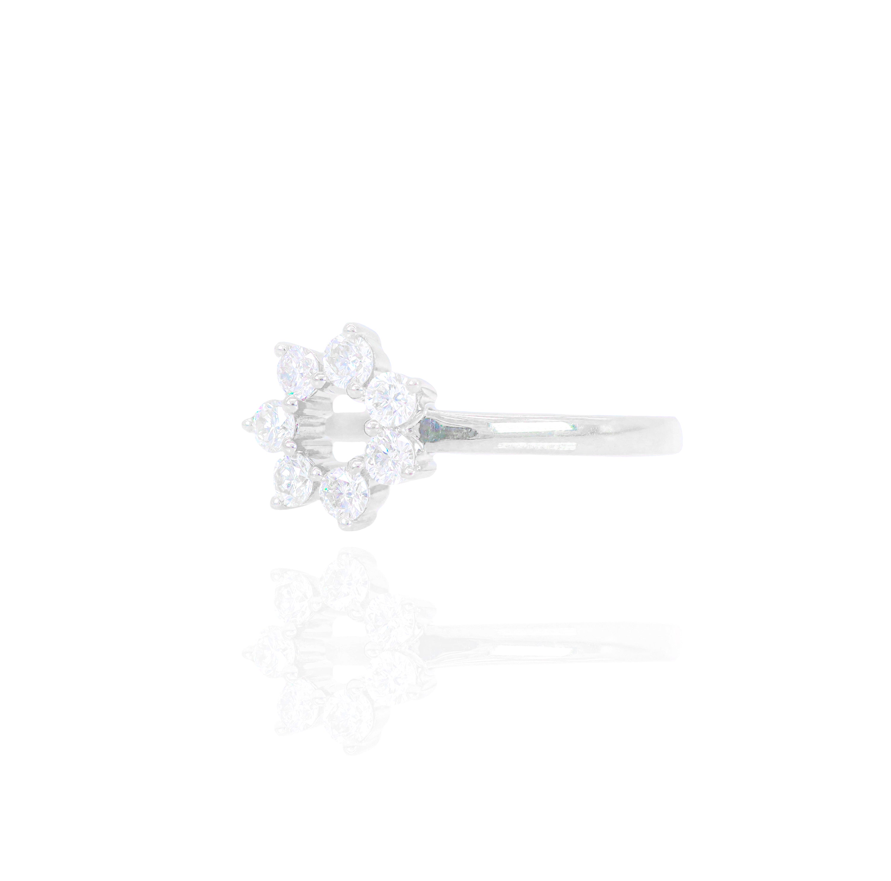 Open Flower Diamond Ring
