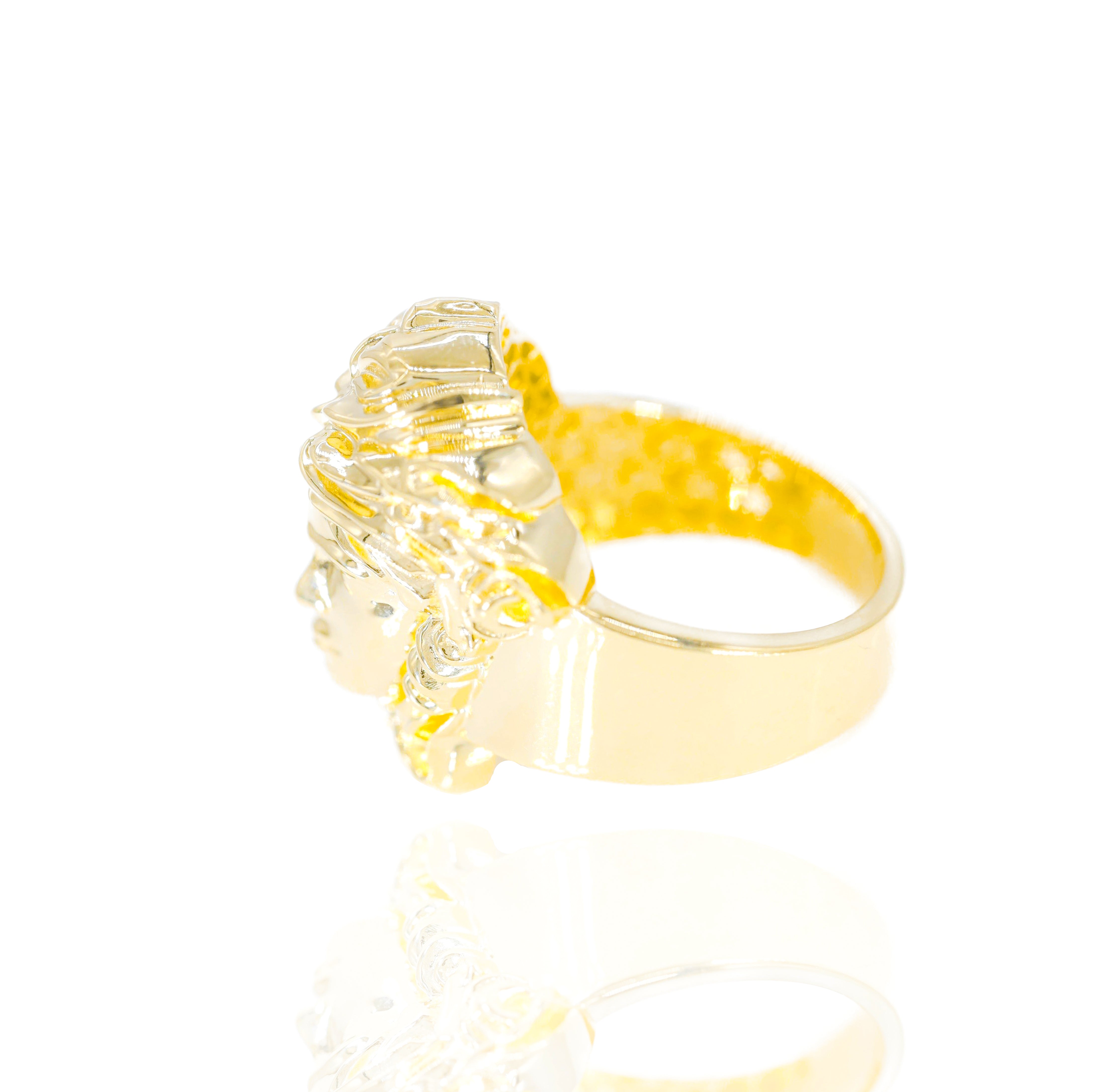 Medusa Head Solid Gold Ring