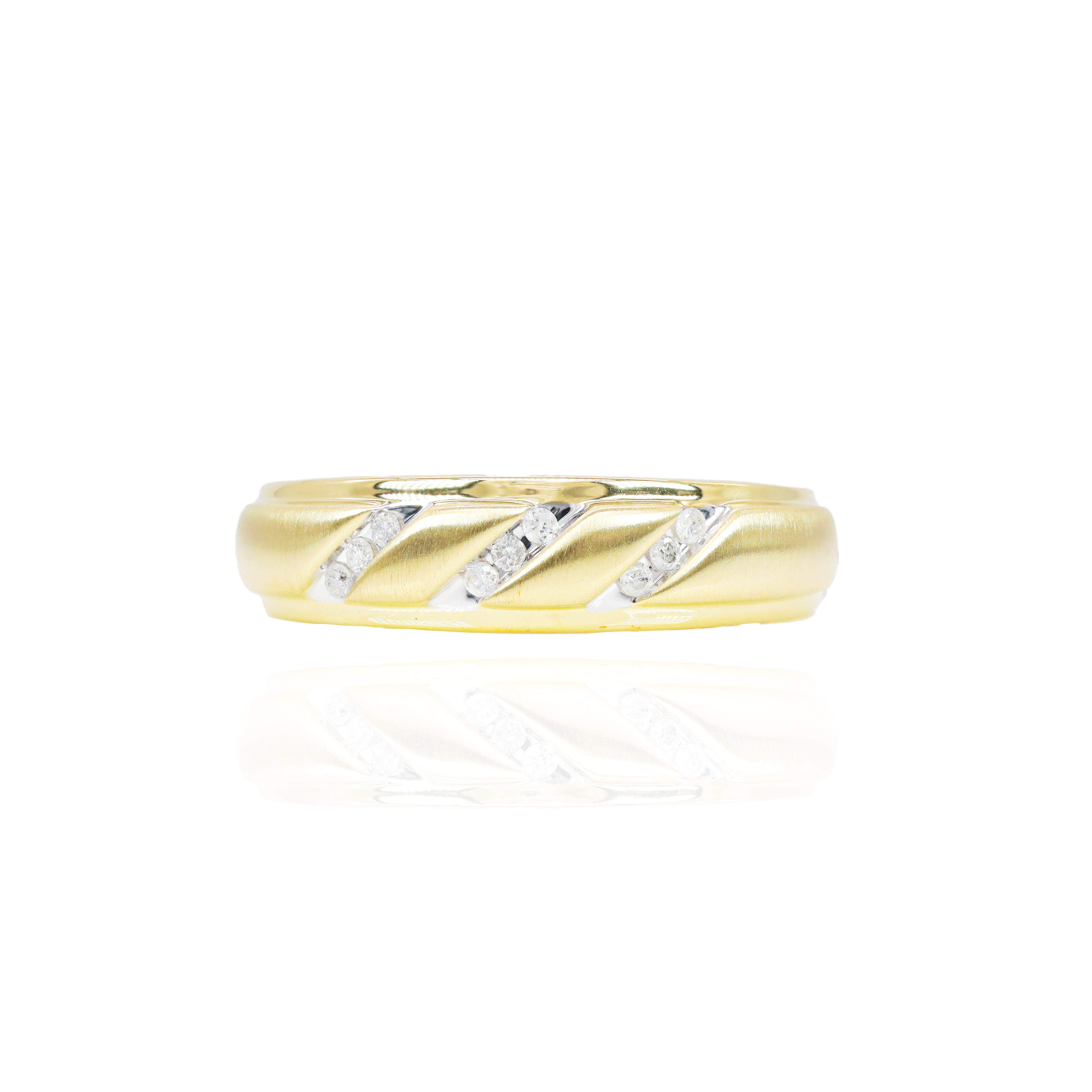3 Row Cross Diamond Band
