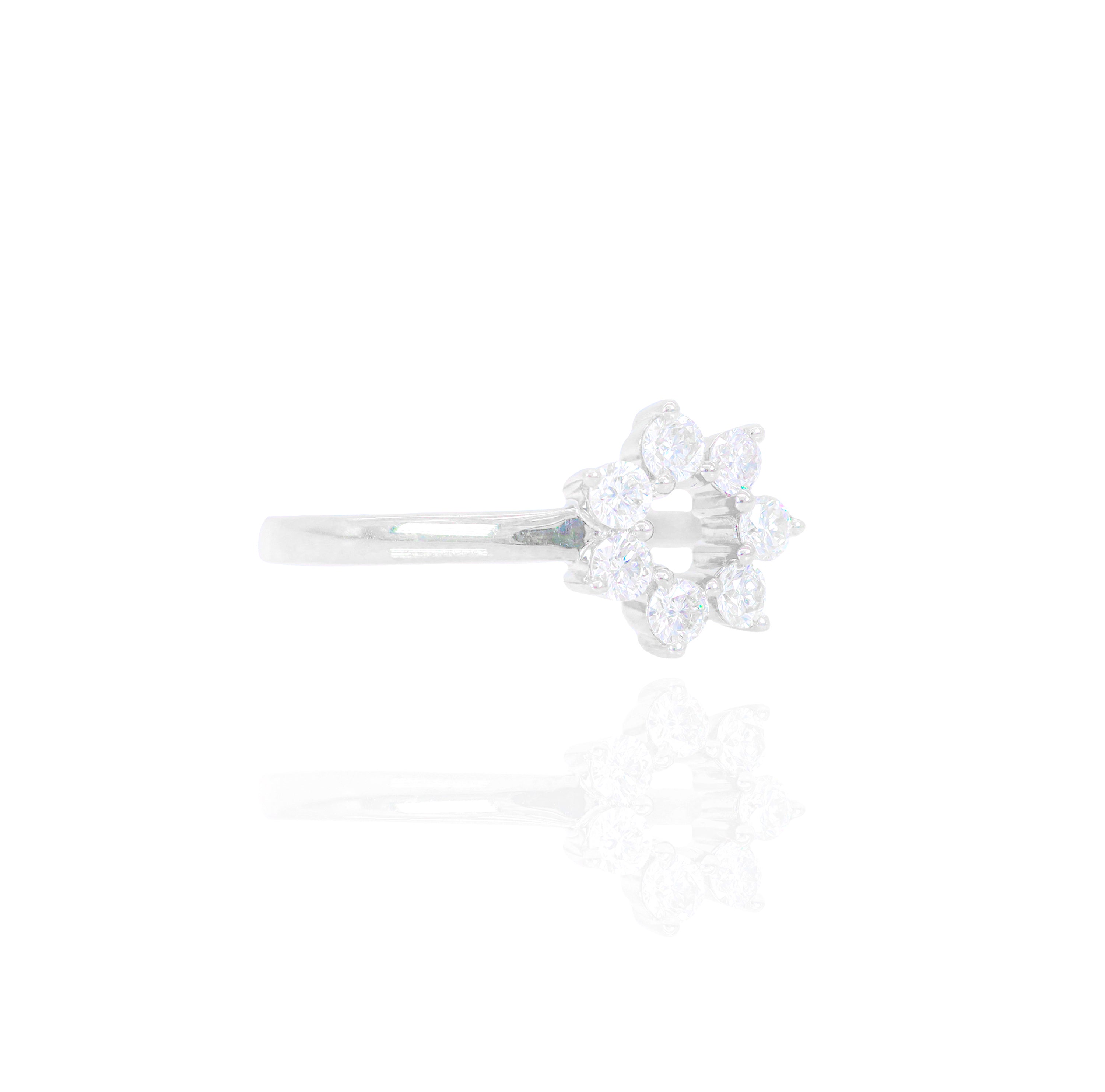 Open Flower Diamond Ring