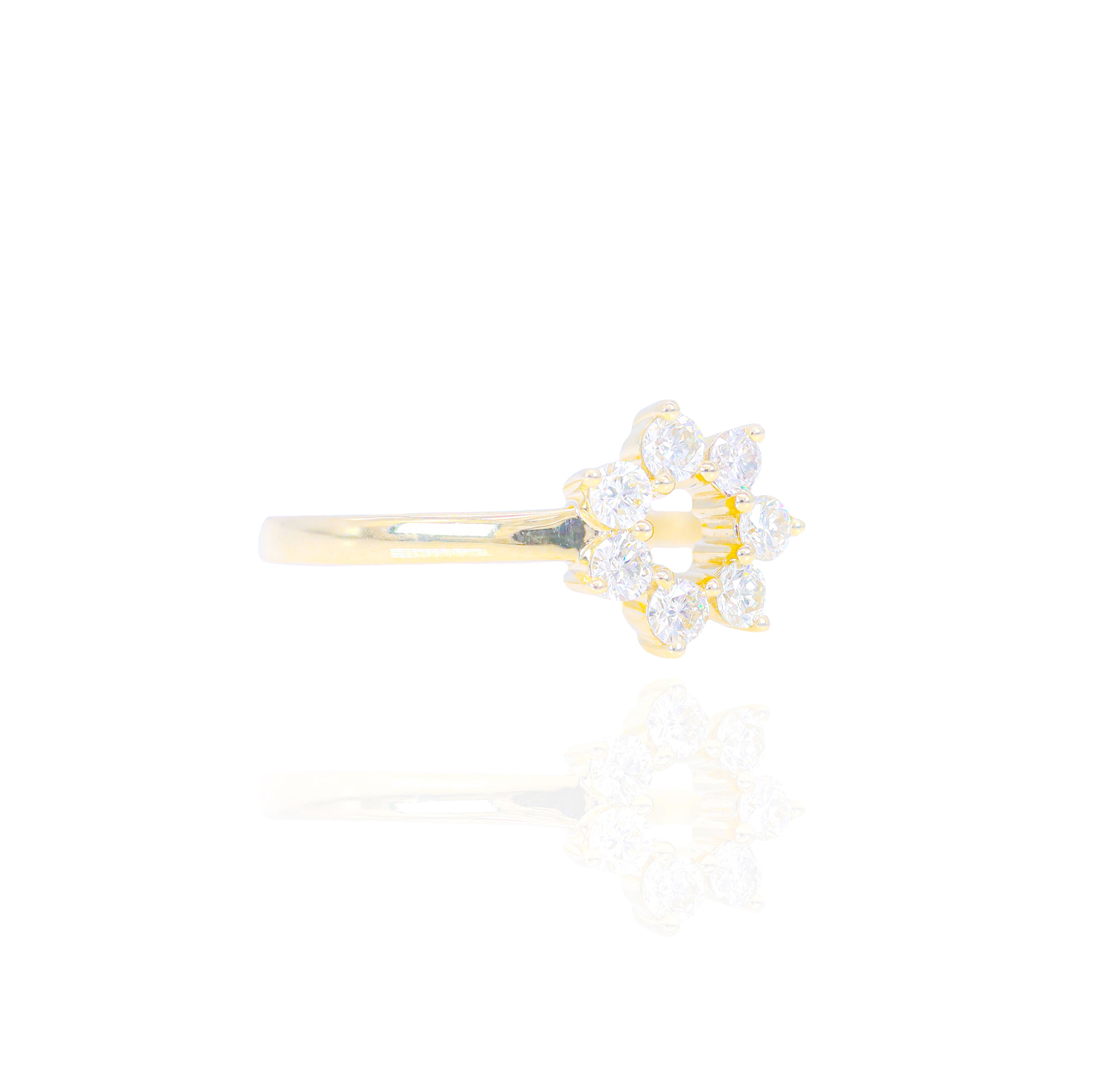 Open Flower Diamond Ring