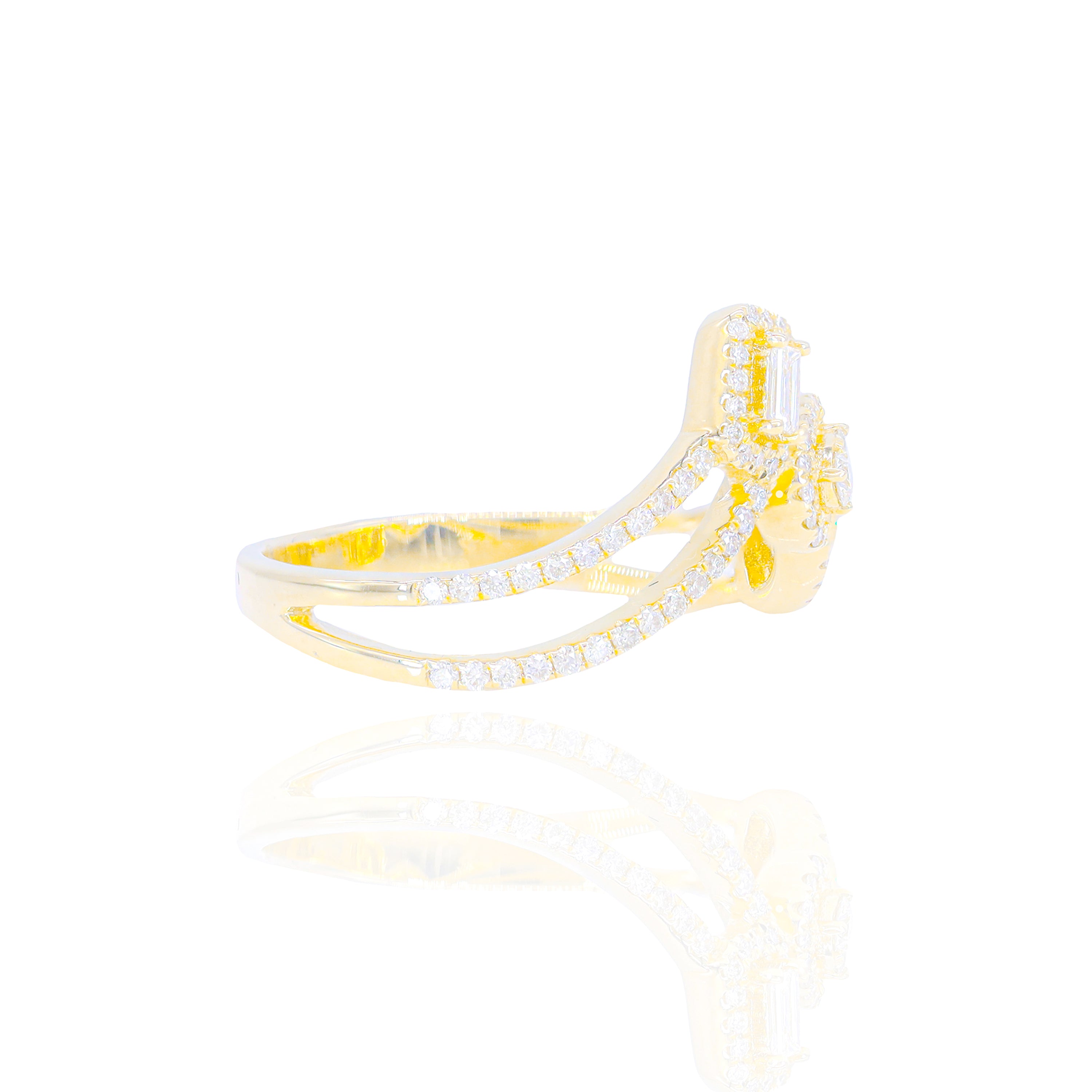 Abstract Marquise, Pear, & Emerald Shape Diamond Ring