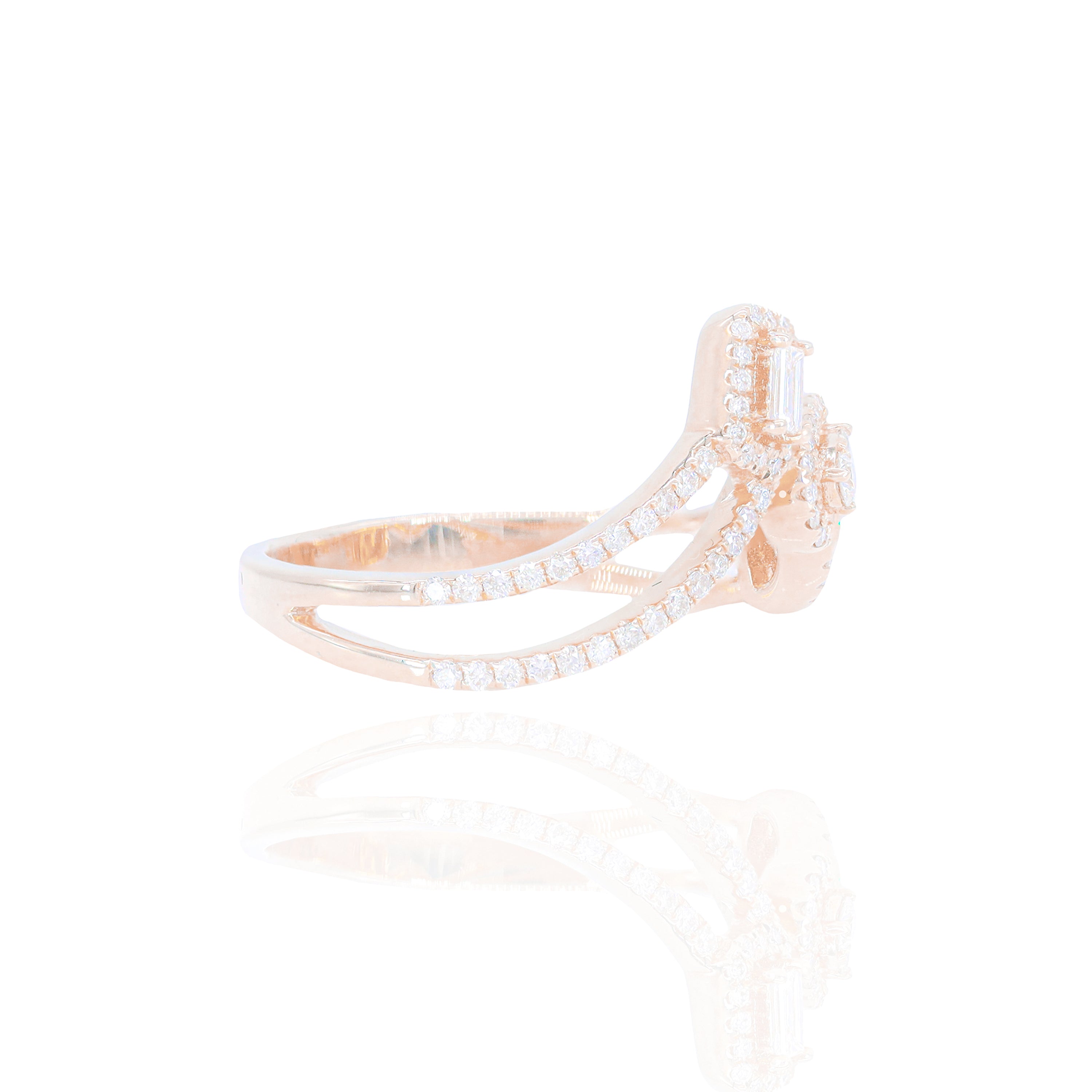 Abstract Marquise, Pear, & Emerald Shape Diamond Ring
