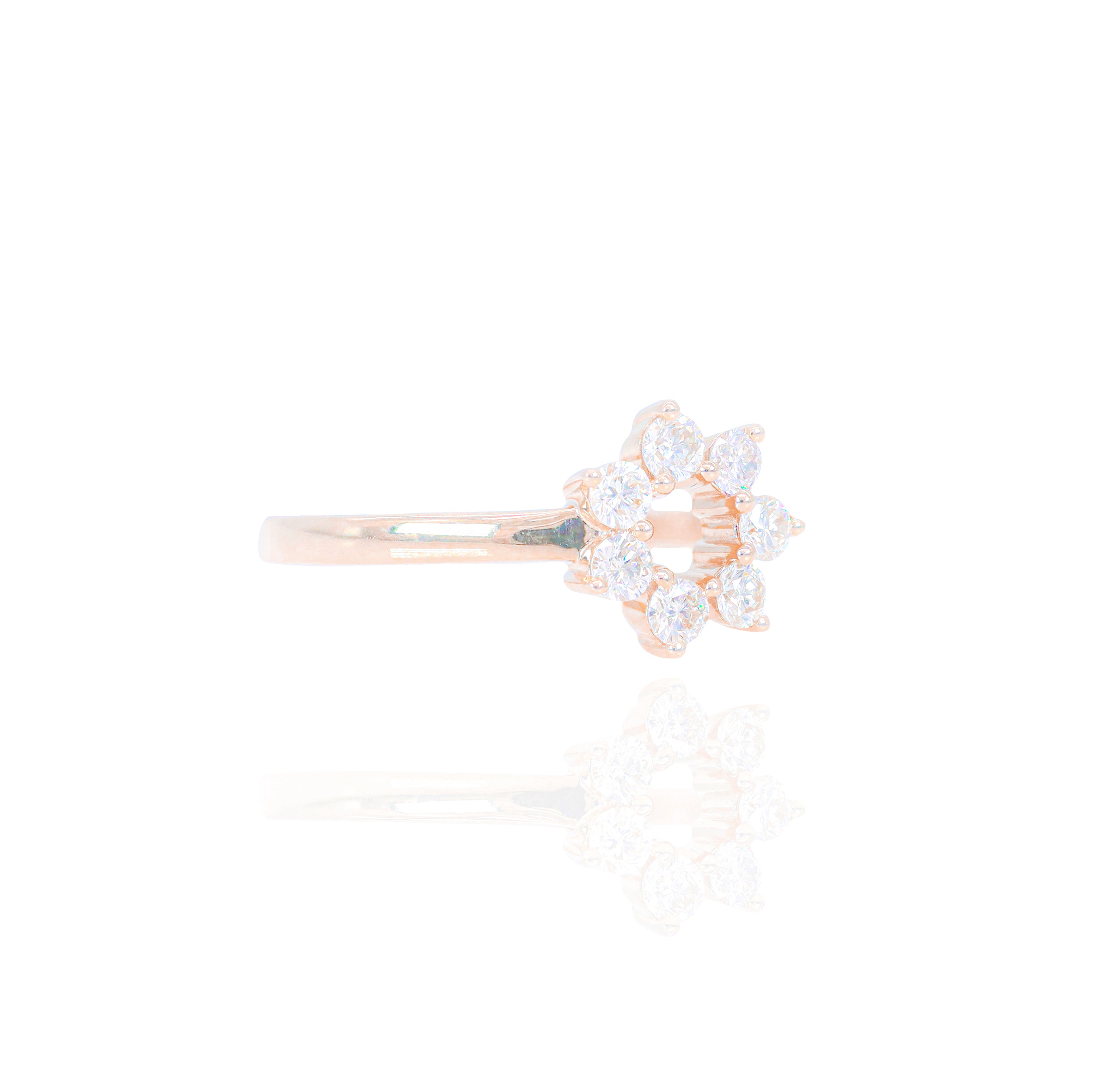 Open Flower Diamond Ring