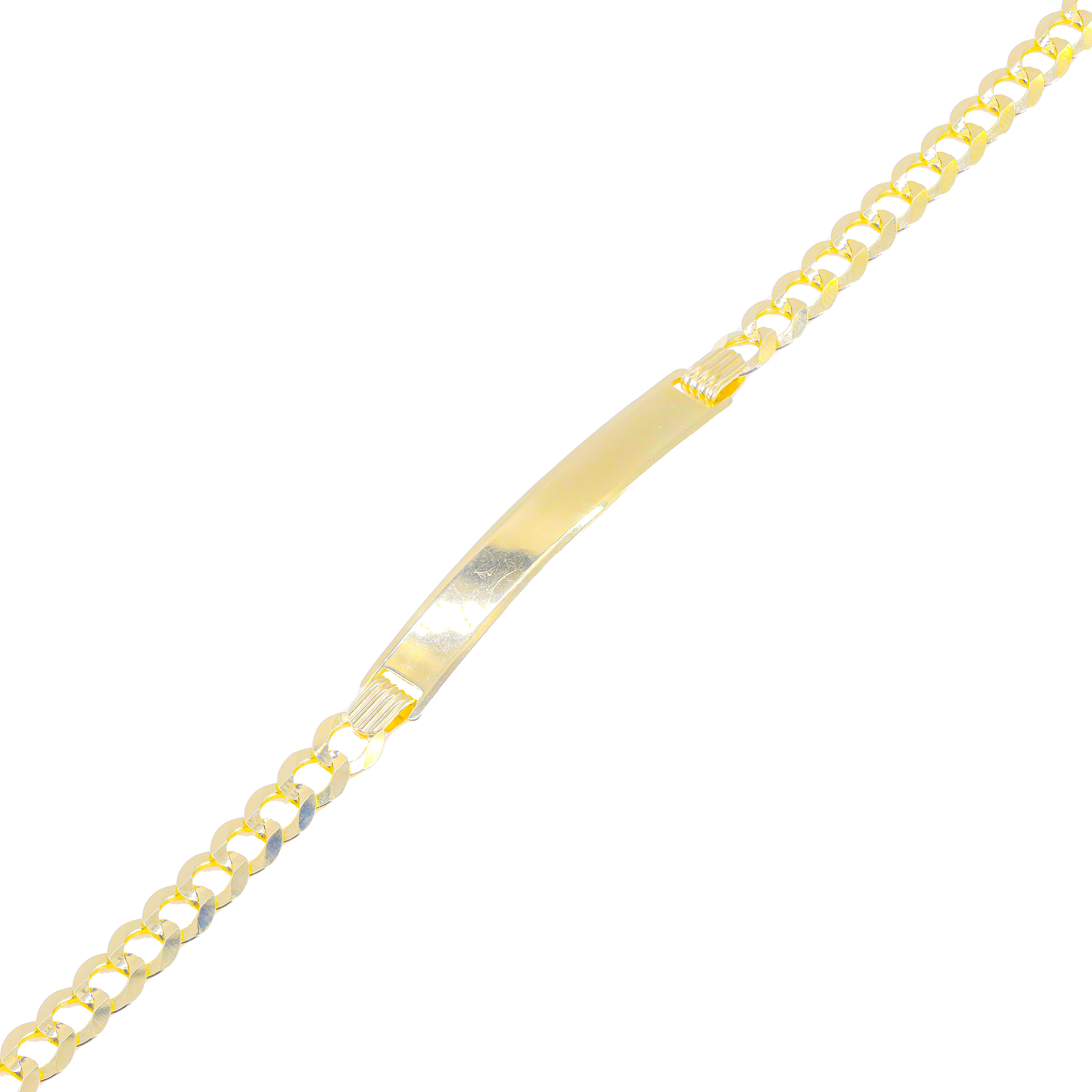 14KT Solid Yellow Gold ID Tag Bracelet