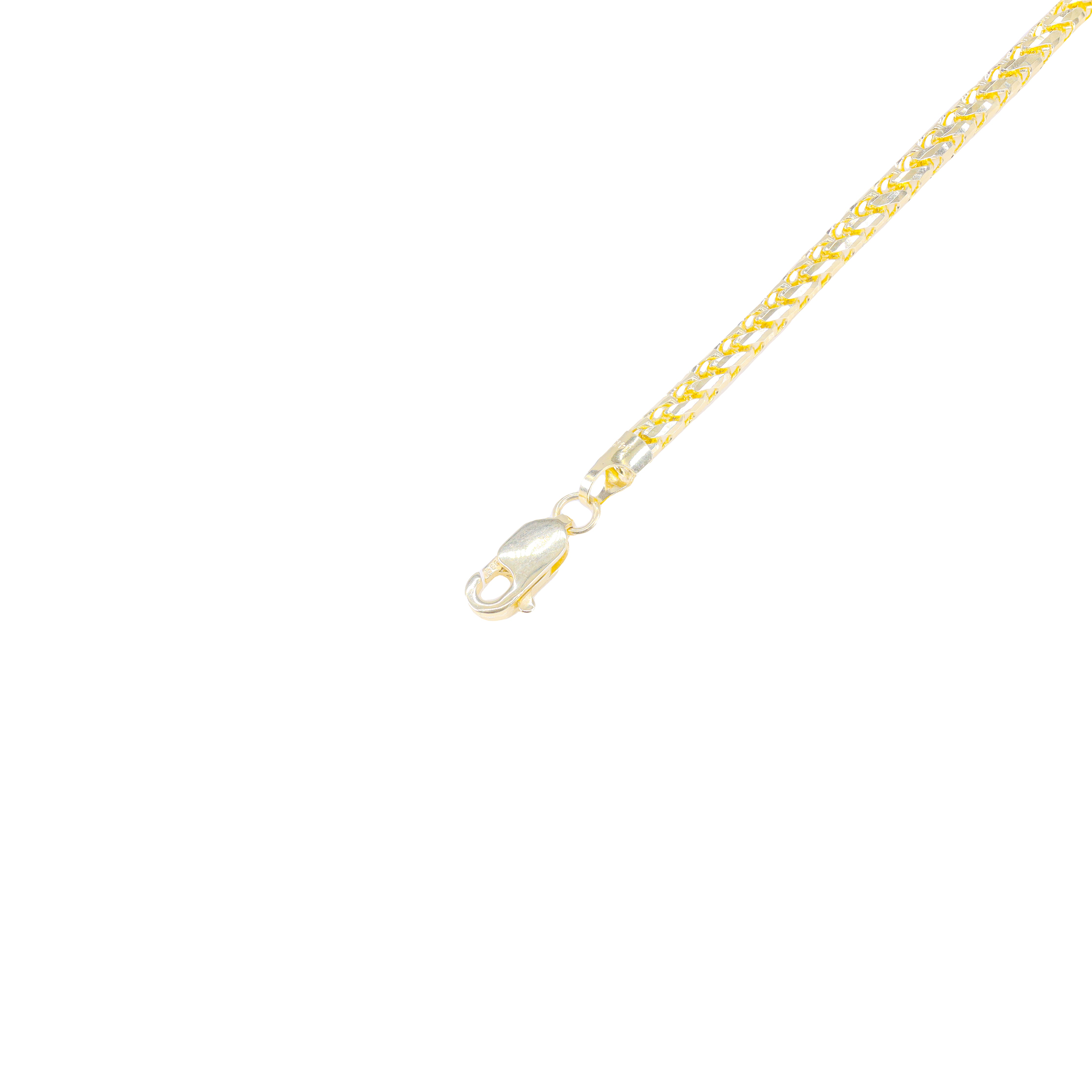 14KT Yellow Gold Solid Rounded Franco Gold Bracelet