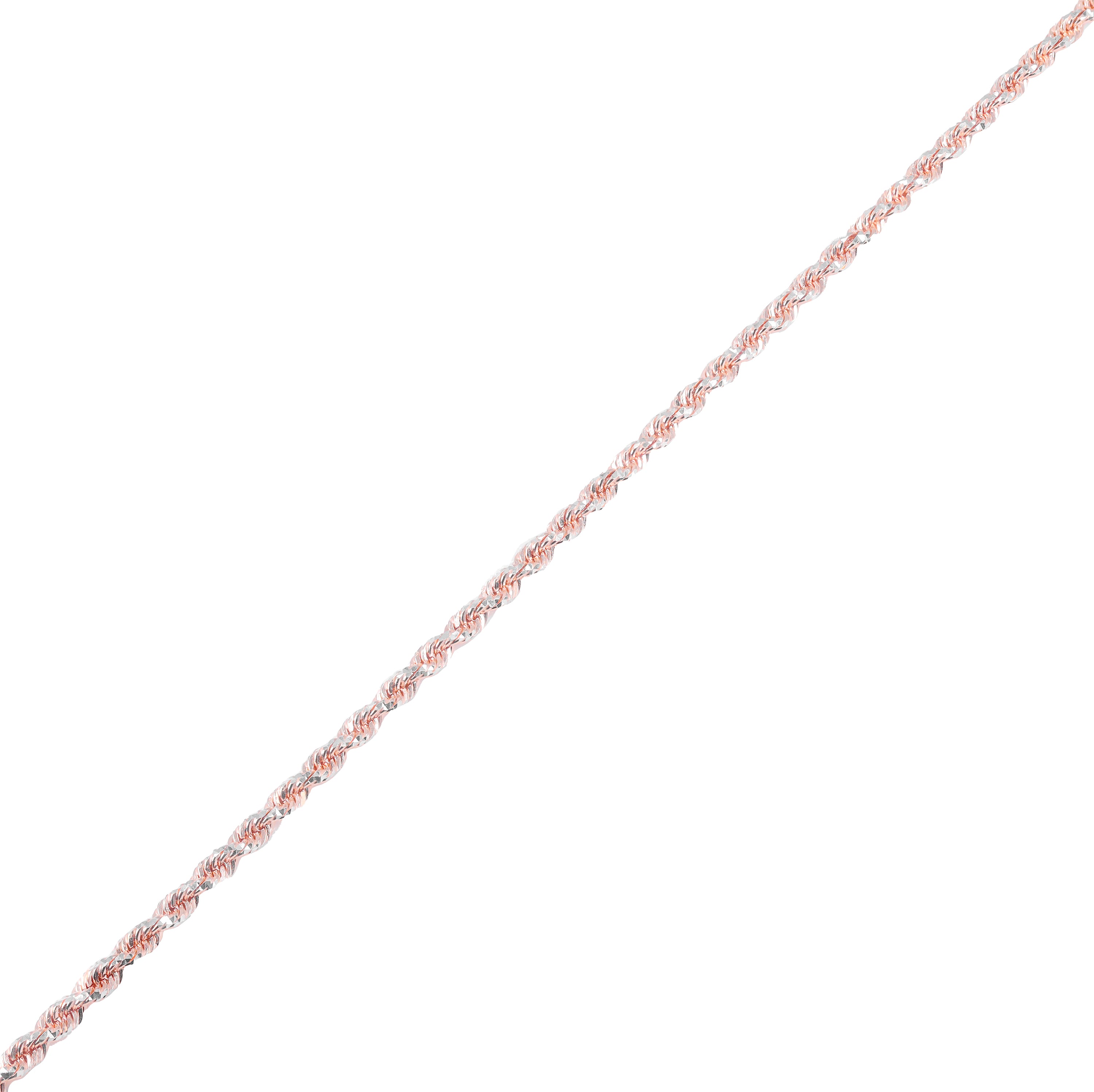 14KT Two-Tone Diamond Cut Rope Rose Gold Chain