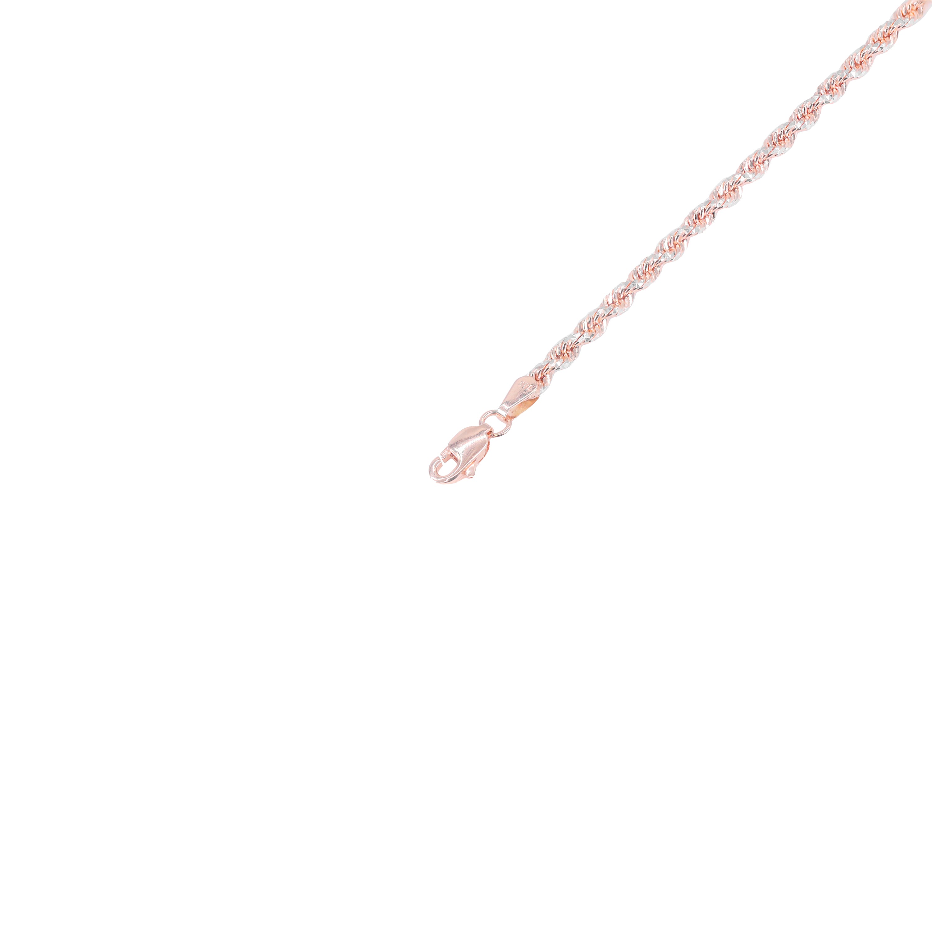 14KT Two-Tone Diamond Cut Rope Rose Gold Chain