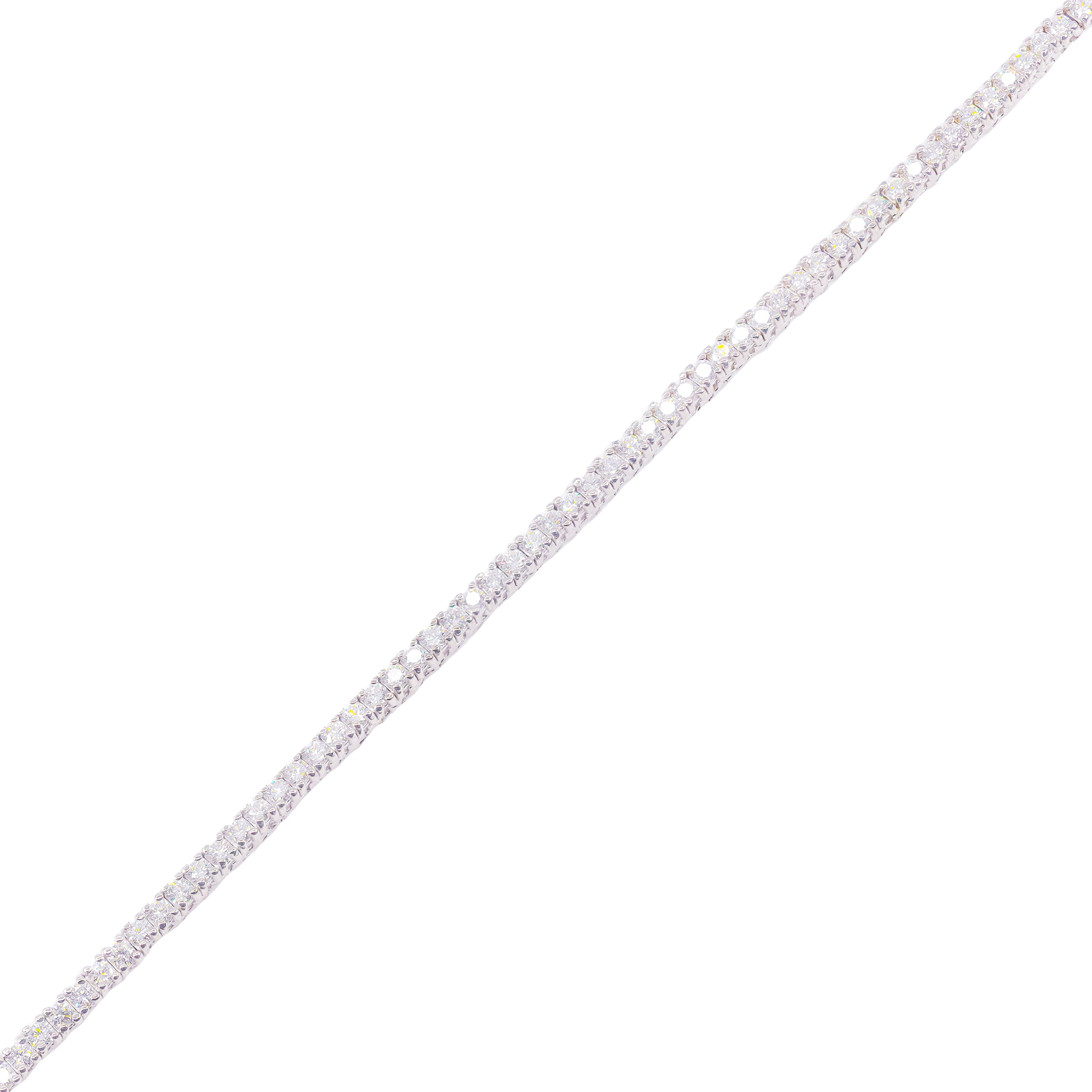 3-Pointer White Gold Natural Diamond Tennis Chain