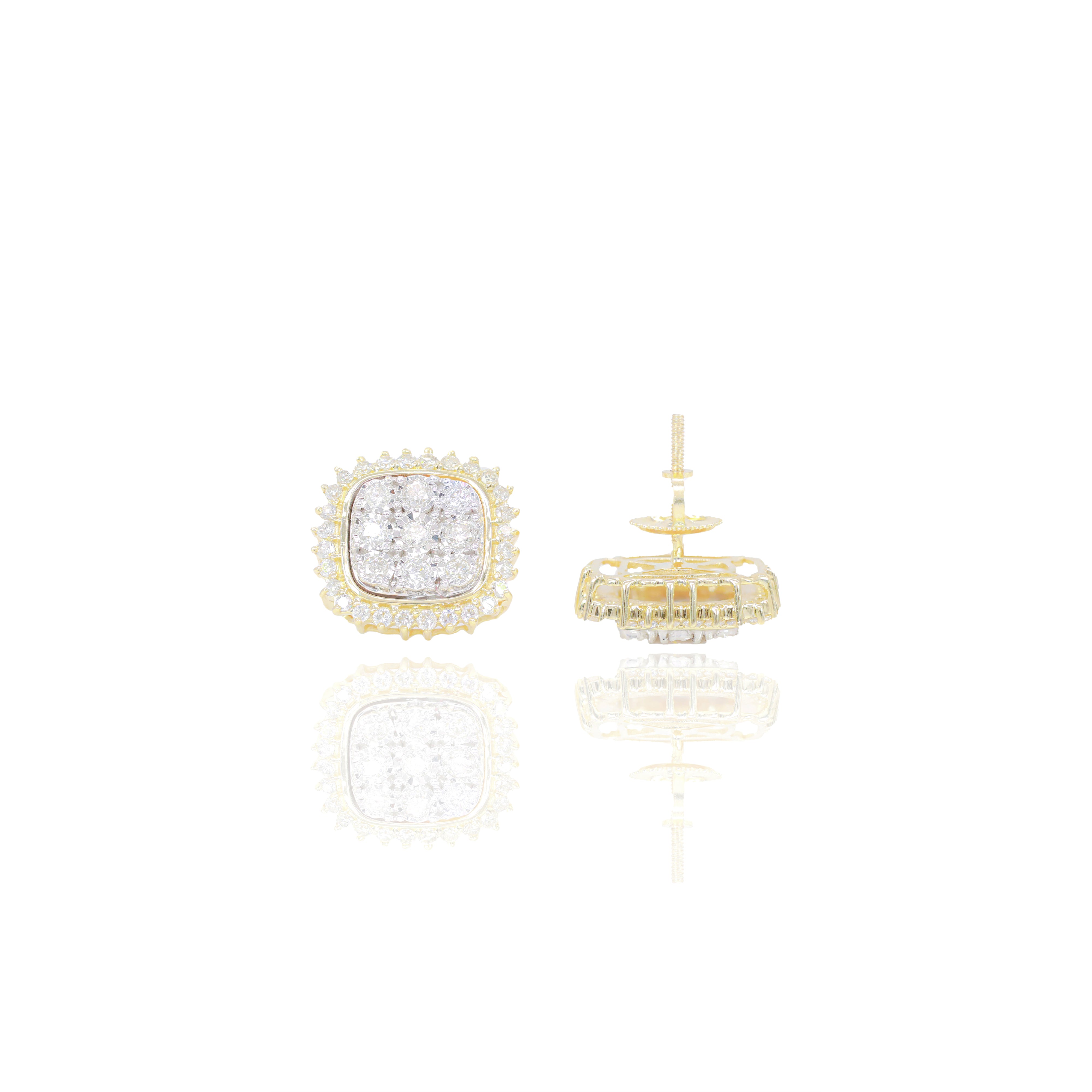 3 Row Jagged Diamond Earrings