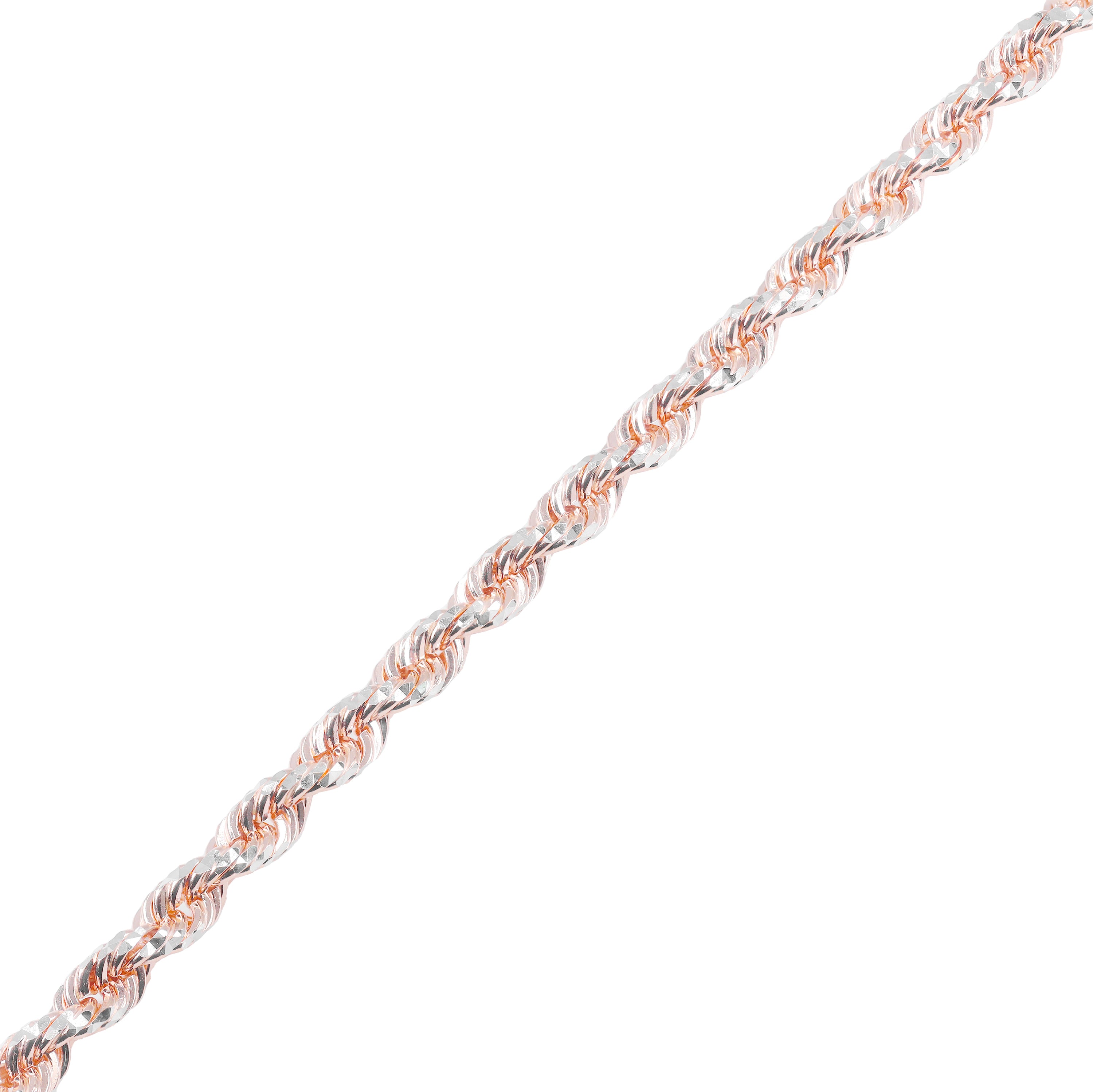 14KT Two-Tone Diamond Cut Rope Rose Gold Chain